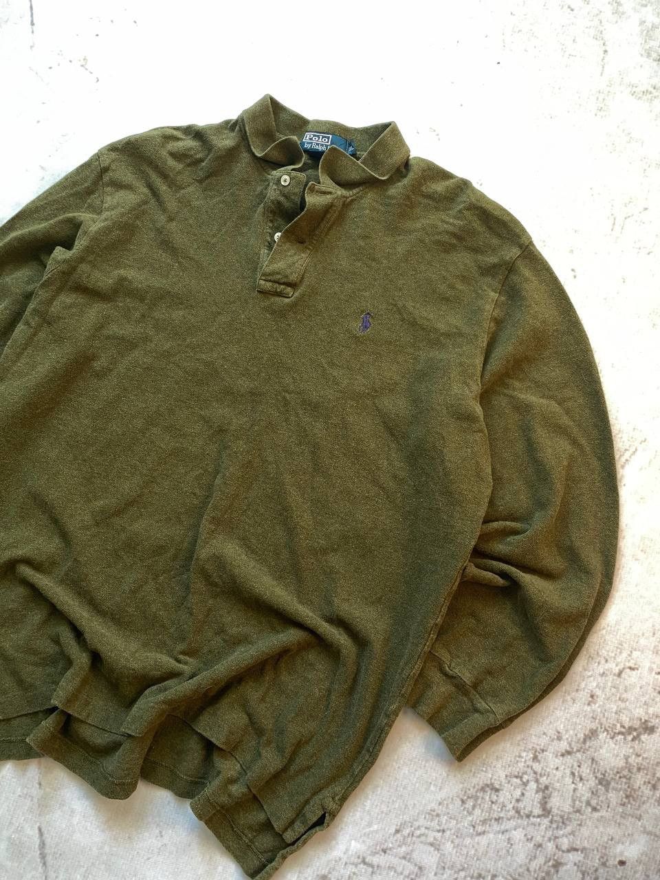 Polo Ralph Lauren × Vintage Vintage Polo Ralph Lauren Cotton Long Sleeve Rugby Y2k Khaki Size US XL / EU 56 / 4 - 2 Thumbnail