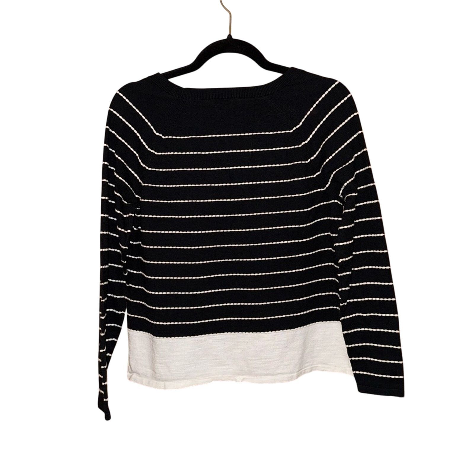 Other J. Jill Small Black and White Striped Sweater Size S / US 4 / IT 40 - 2 Thumbnail