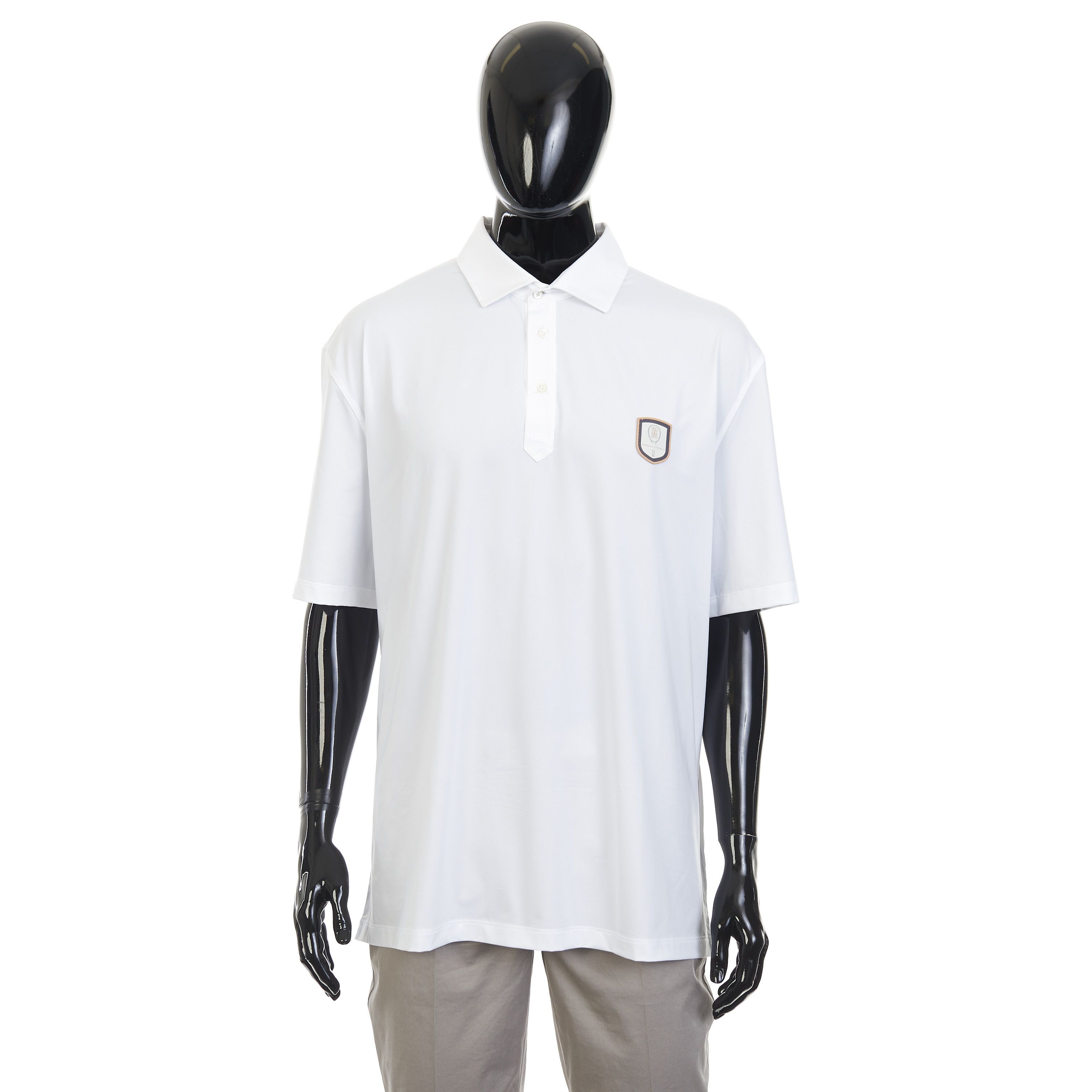 Brunello Cucinelli White Comfort Nylon Polo Shirt - Logo Size 4XL Size US XXL / EU 58 / 5 - 1 Thumbnail