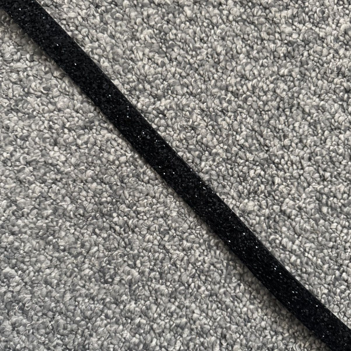 Vintage A. BROD Vintage Black Edgy Western Glitter Skinny Belt Size ONE SIZE - 3 Thumbnail