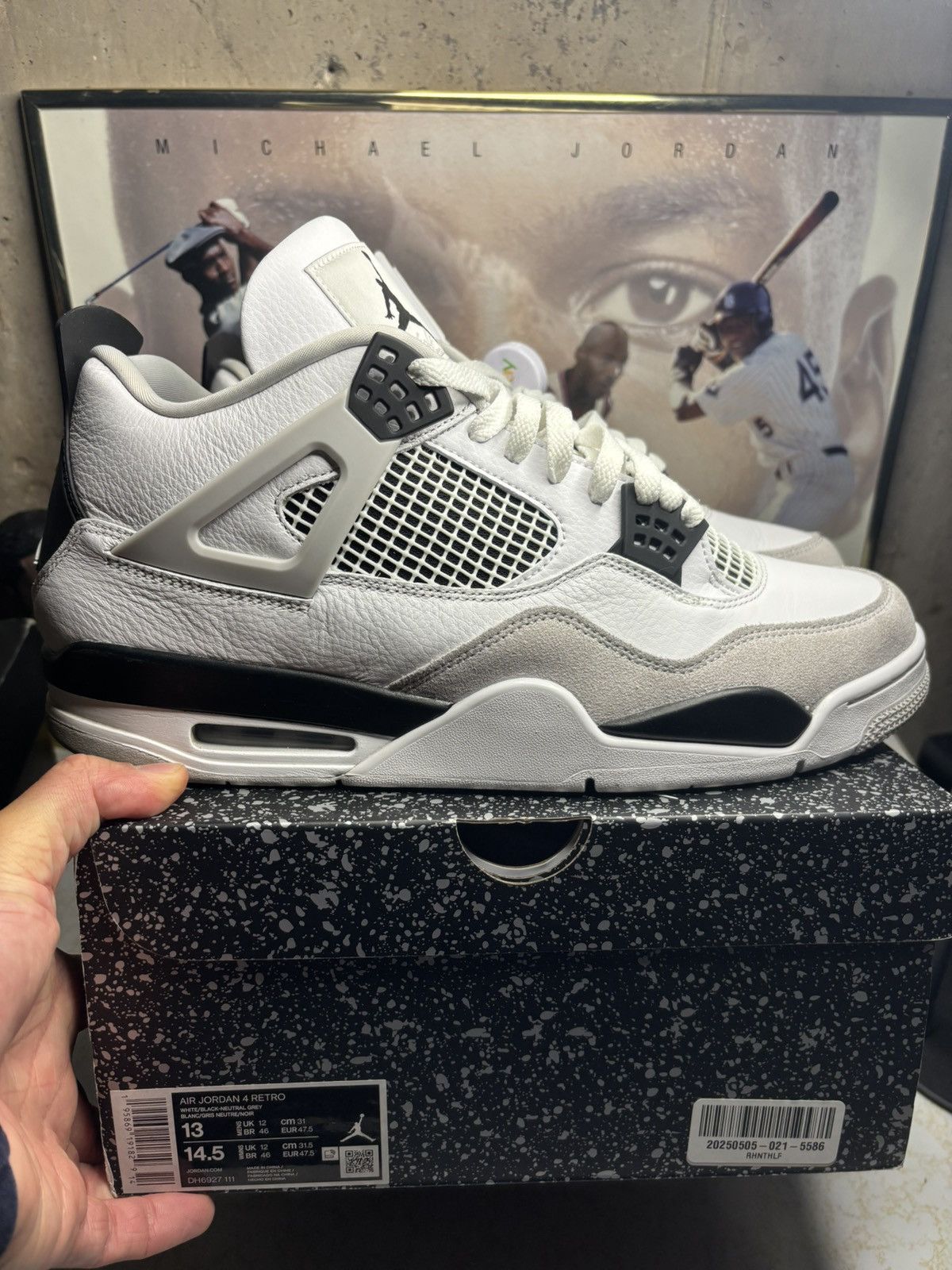Jordan Brand Jordan Retro 4 ‘Military black’ Size US 13 / EU 46 - 1 Thumbnail