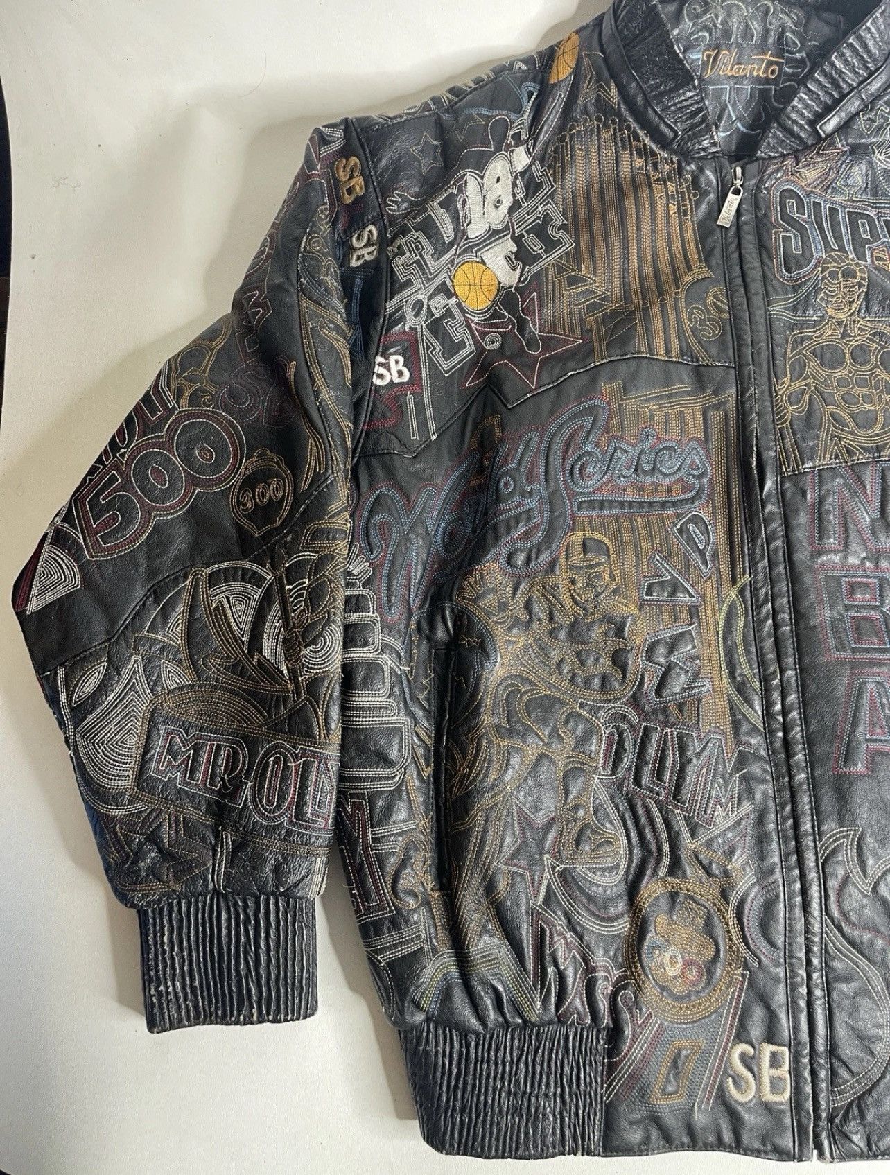 Vintage Vilanto Leather Jacket AOP 3XL Super Bowl World Series Size US XXL / EU 58 / 5 - 3 Thumbnail