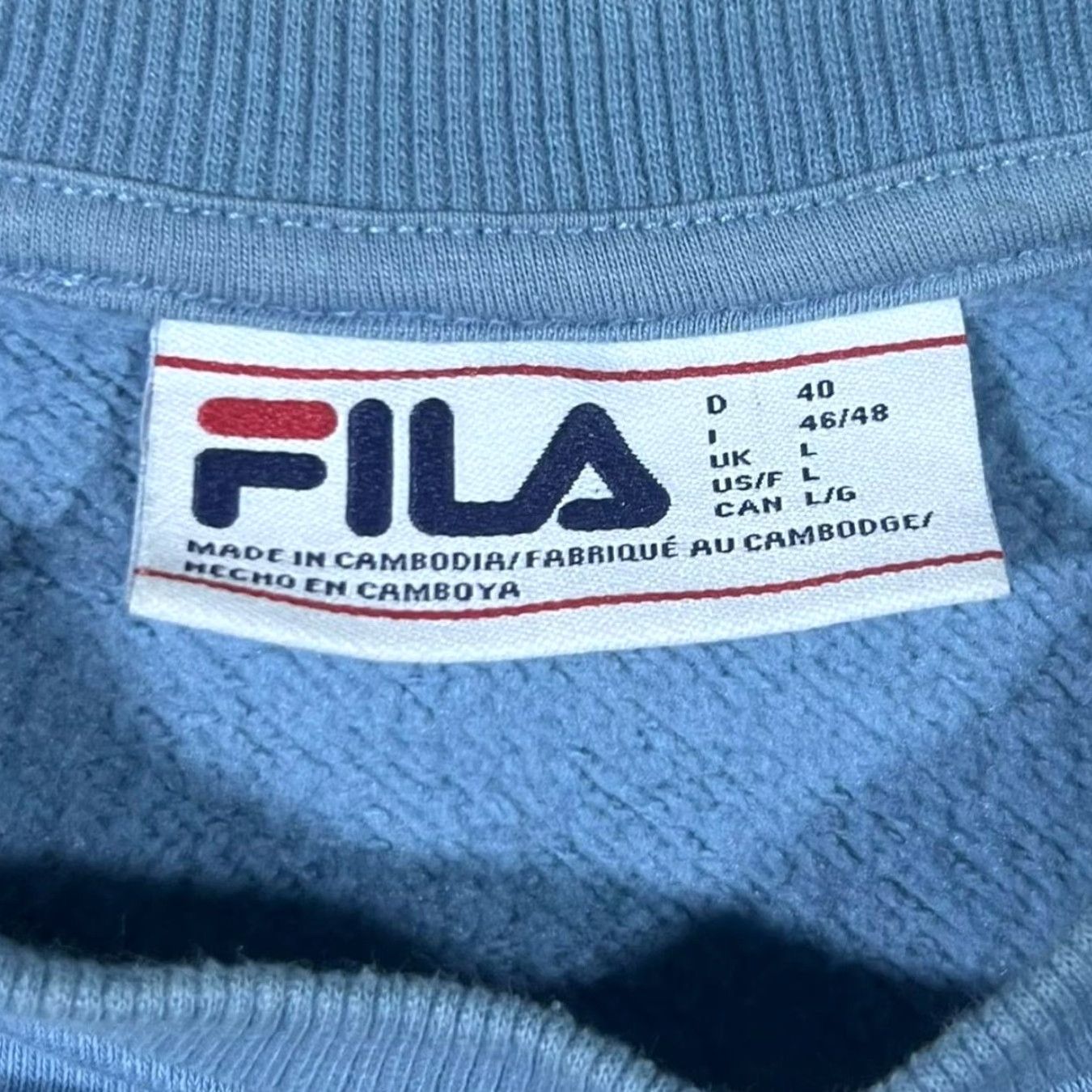 Fila FILA Script Logo Spellout Graphic Blue Crewneck Sweatshirt Women L Size Size L / US 10 / IT 46 - 4 Thumbnail