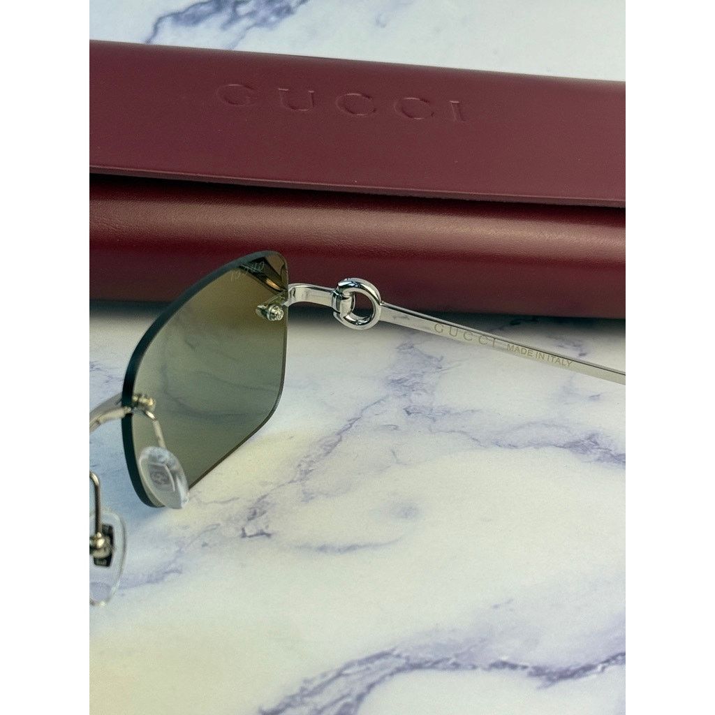 Gucci NEW Gucci GG1703S Silver Mirror Rimless Unisex Sunglasses Size ONE SIZE - 7 Thumbnail