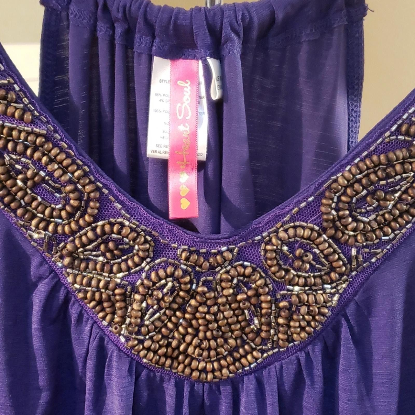 Other NWOT HeartSoul purple tank top with beading size L Size L / US 10 / IT 46 - 2 Thumbnail