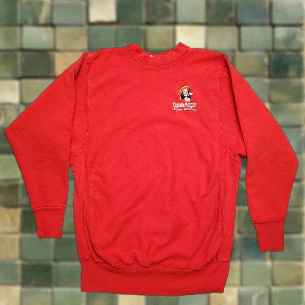 Vintage VINTAGE Captain Morgan Sweatshirt Mens XL Red USA 70s Reverse Weave Cotton Blend Fleece Pullover Crew Neck Long Sleeve.jpg Size US XL / EU 56 / 4 - 1 Thumbnail