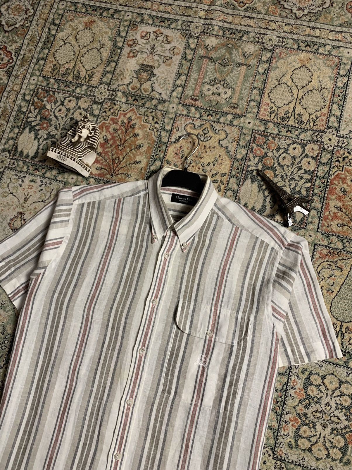 Christian Dior Monsieur × Dior × Vintage Vintage Christian Dior Monsieur Linen Striped Shirt Size US M / EU 48-50 / 2 - 2 Thumbnail