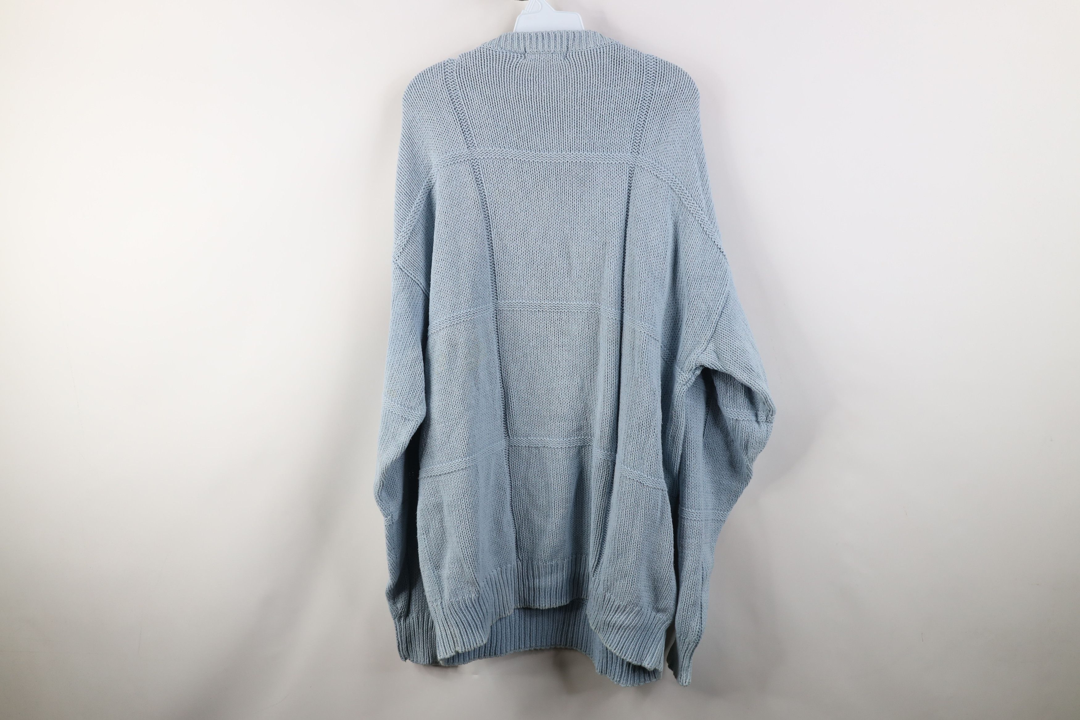 Vintage Vintage 90s Streetwear Ribbed Knit Sweater Carolina Blue Size US XL / EU 56 / 4 - 8 Thumbnail