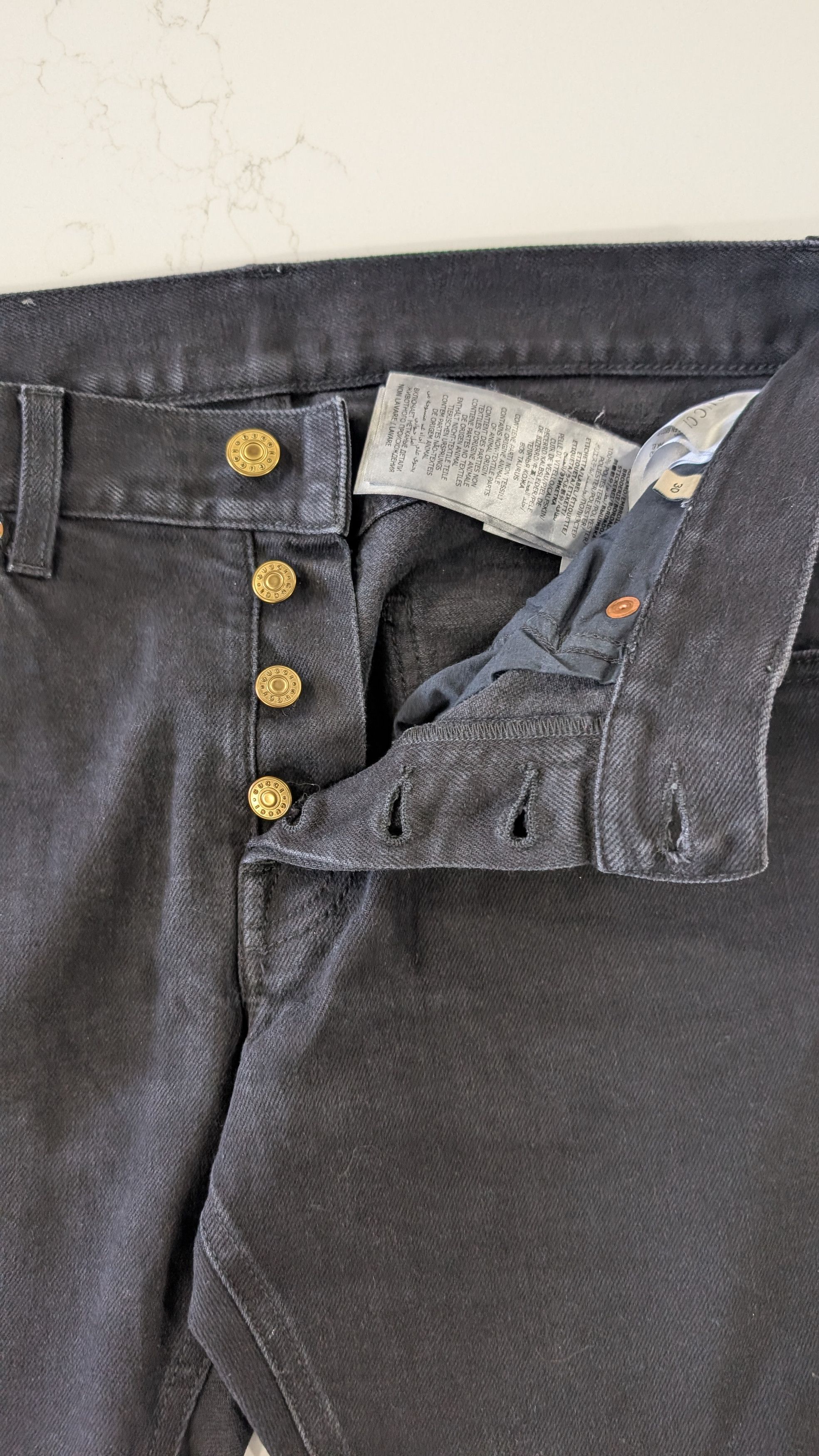 Gucci Gucci Men's Black Denim Skinny Jeans Size 30 Red Script Size US 30 / EU 46 - 21 Thumbnail