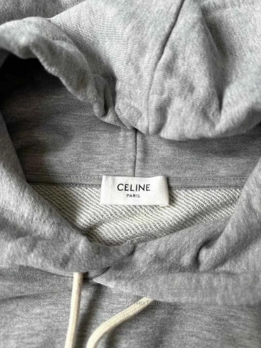 Celine CELINE Grey Triomphe Embroidered Logo Double-Pocket Hoodie Size M / US 6-8 / IT 42-44 - 2 Thumbnail