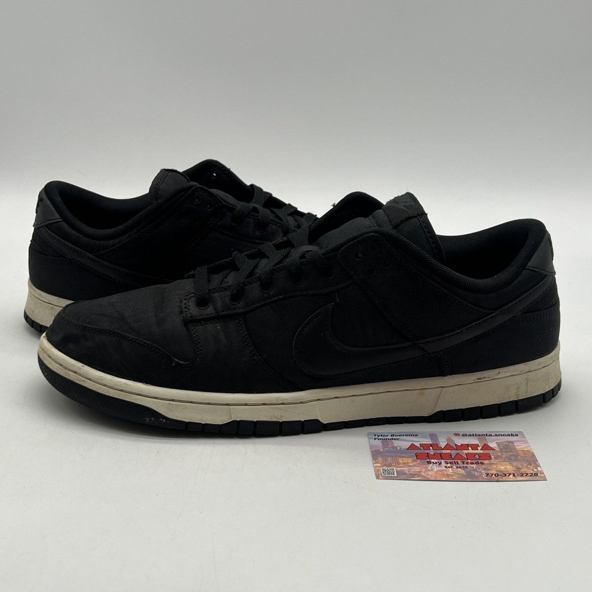 Nike Nike dunk low black canvas Size US 13 / EU 46 - 1 Thumbnail