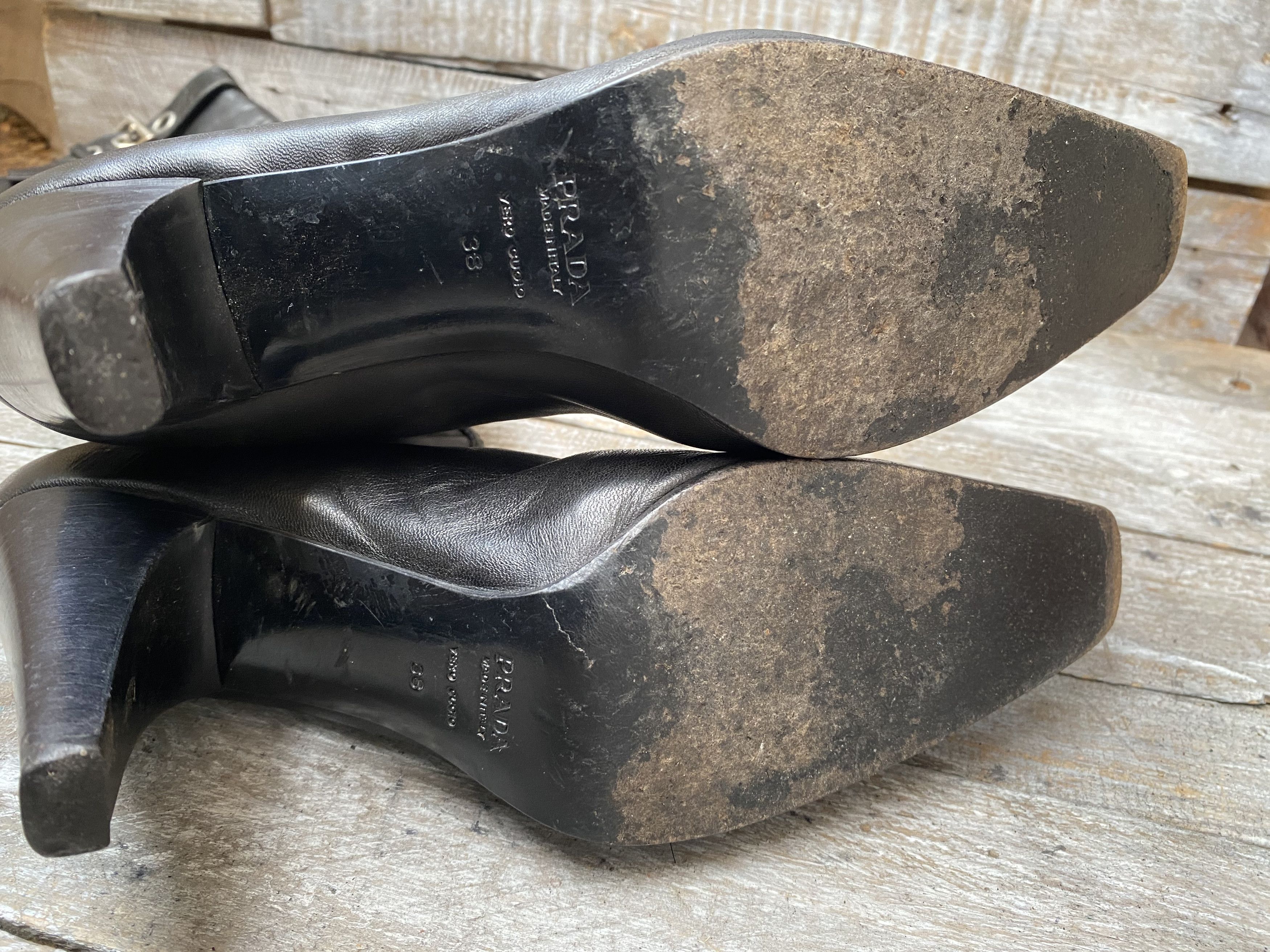 Prada Prada Y2k pointed high riding boots sz 38 Size US 8 / IT 38 - 4 Thumbnail