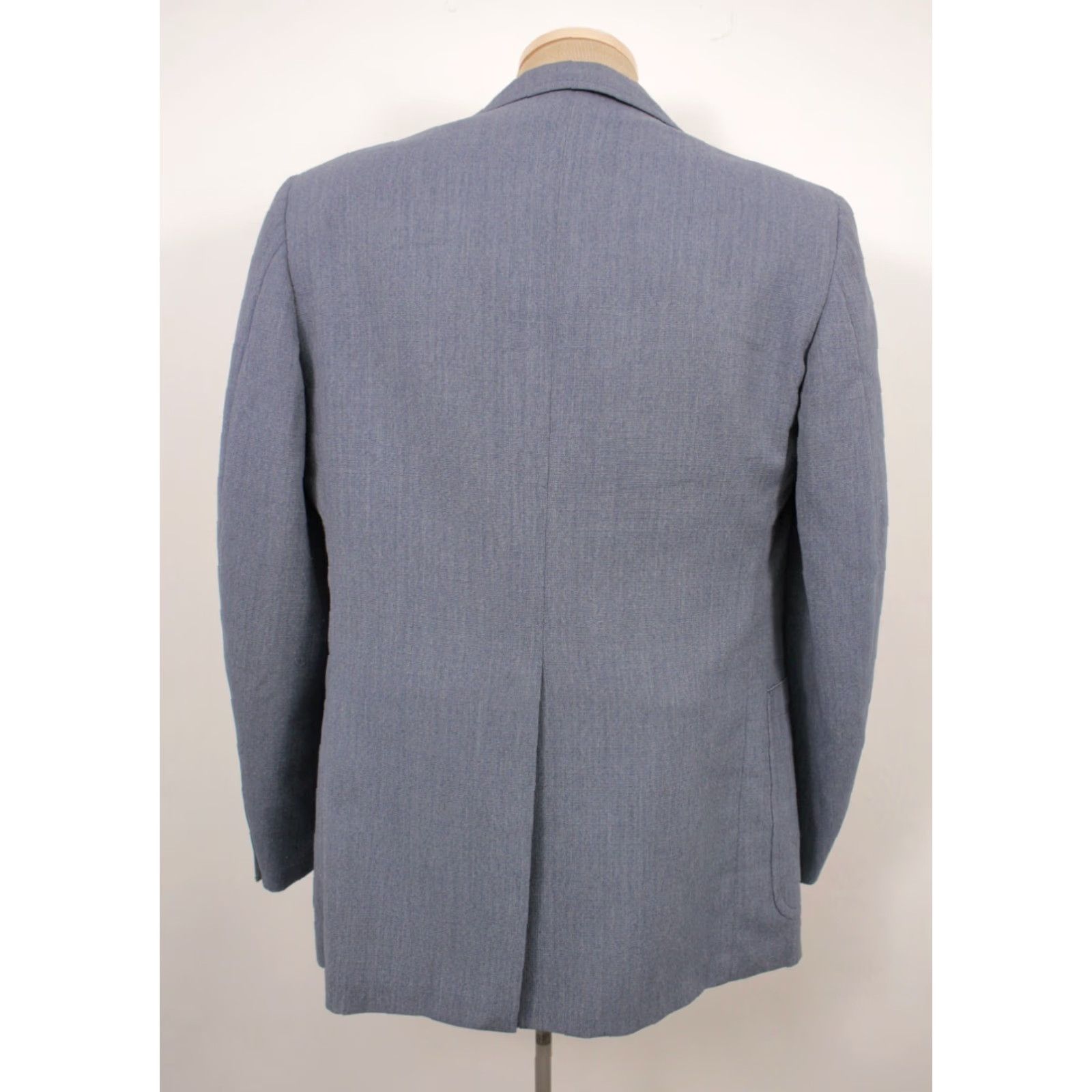 Vintage VINTAGE Mens VTG 70s 2 PC Blue/Grey Leisure Suit Sz M 1970s Disco Polyester Mens Size 40R - 4 Thumbnail