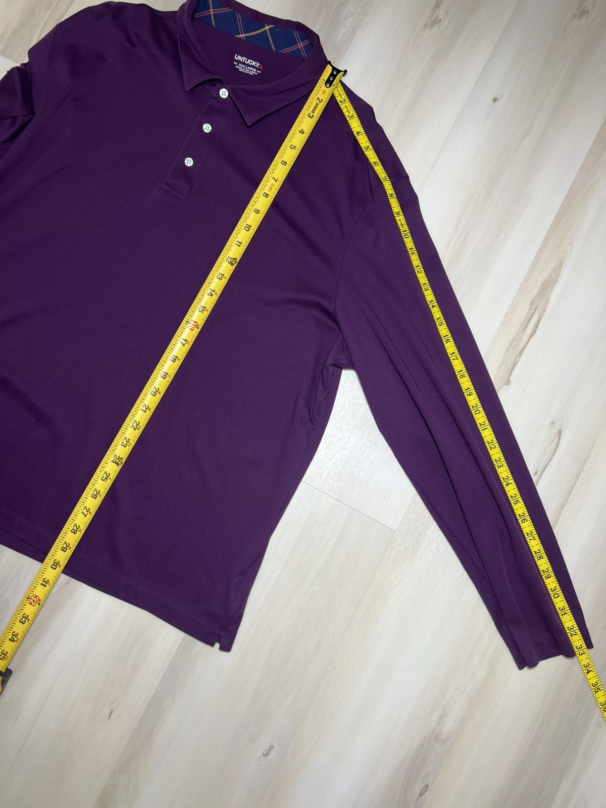 UNTUCKit UNTUCKit Mens 3XL Damaschino Long Sleeve Polo Shirt Purple Size US XXL / EU 58 / 5 - 5 Thumbnail