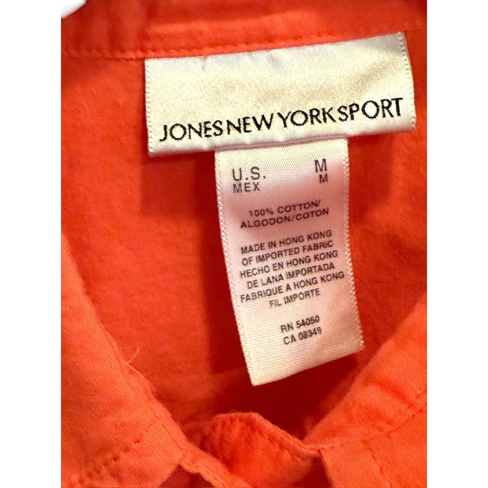 Jones New York Jones New York Sport Orange Peach Button Top Size Medium Size M / US 6-8 / IT 42-44 - 3 Thumbnail