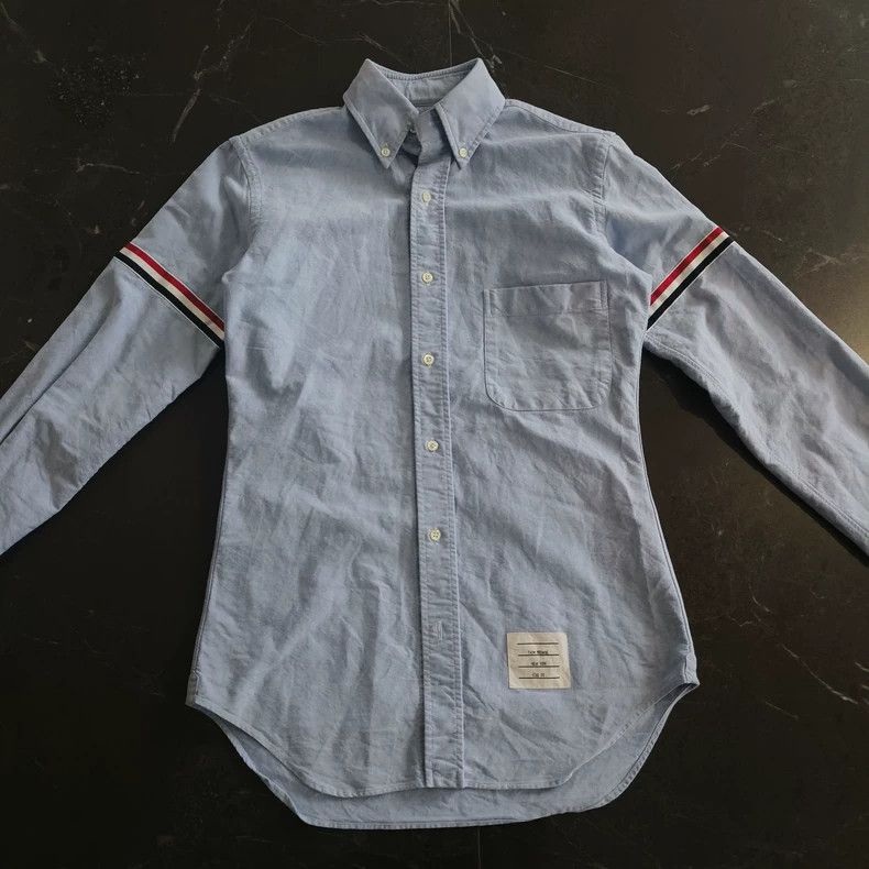 Thom Browne Thom Browne Oxford Blue Armband Shirt - dmc Size US XS / EU 42 / 0 - 1 Thumbnail