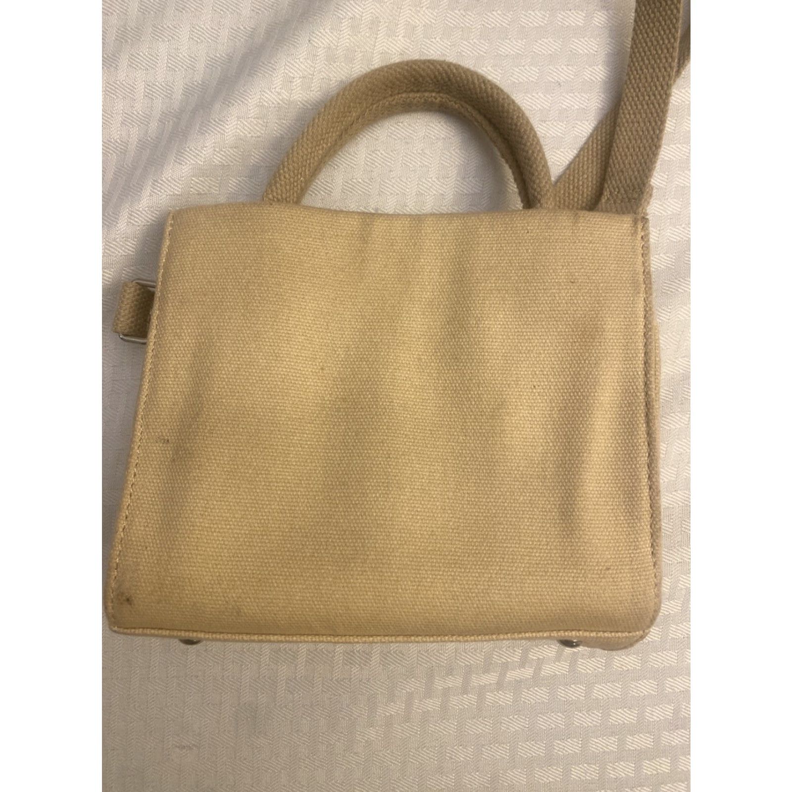 Brandon Blackwood Brandon Blackwood End Systemic Racism Tan Cream Canvas Mini Tote Bag Crossbody Mini Bag Womens Size ONE SIZE - 5 Thumbnail