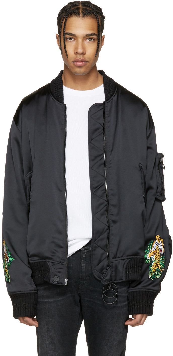 Off-White Off-White Tiger Embroidered Souvenir Bomber Jacket Size US M / EU 48-50 / 2 - 8 Thumbnail