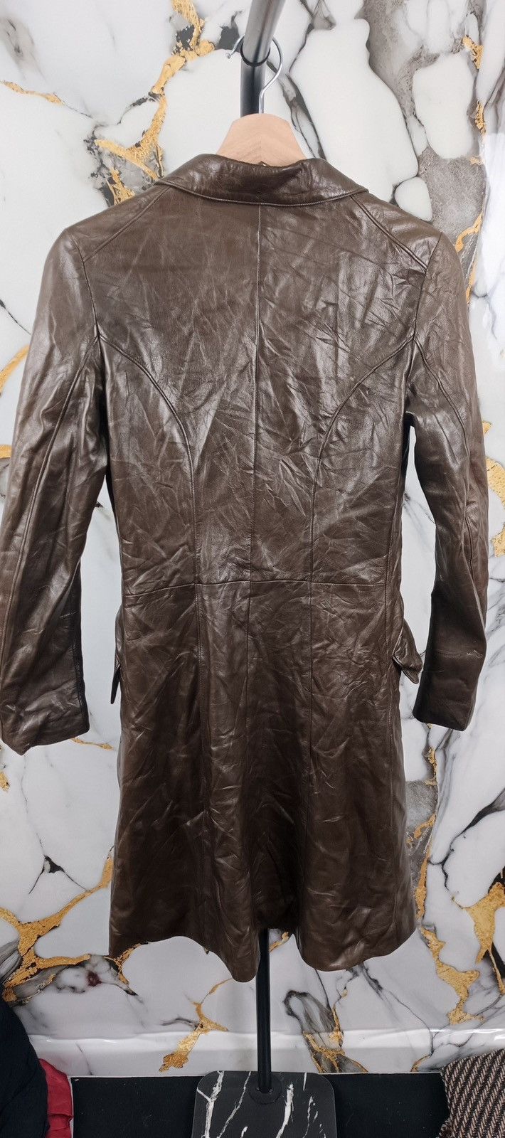Jil Sander JIL SANDER LETHER DOUBLE-BREASTED COAT - Brown - IT 34 Size XXS / US 00 / IT 34 - 2 Thumbnail