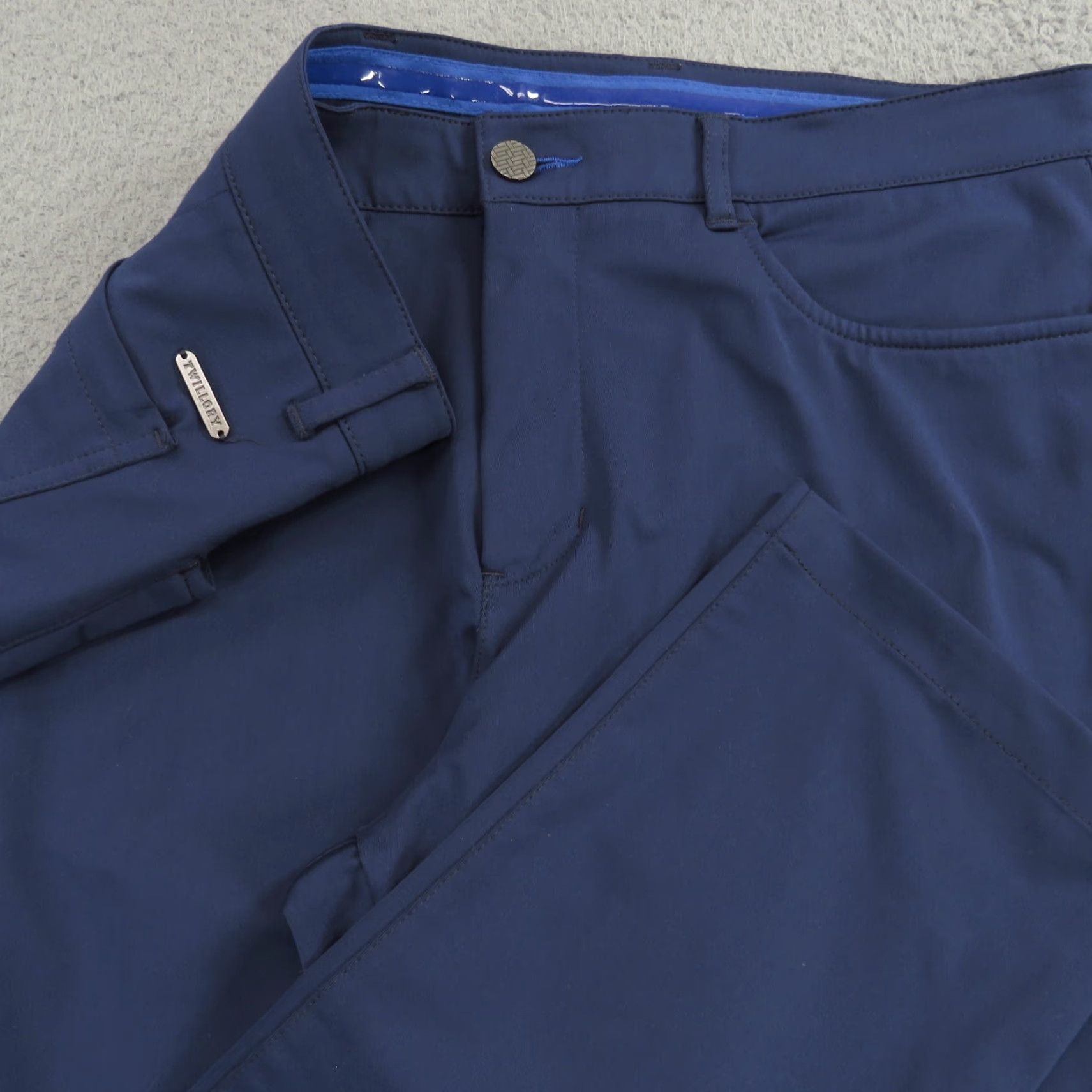 Vintage Twillory Pants Mens 36x30 Tailored Fit Navy 5 Pocket Performance Travel Flex Chino Straight 36 Regular Blue Mens Size US 36 / EU 52 - 2 Thumbnail