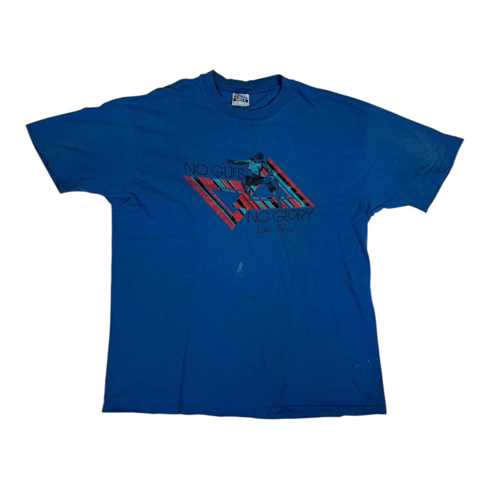 Hanes Vintage Lake Tahoe T-Shirt Size XL Skiing Single Stitch Made Size US XL / EU 56 / 4 - 1 Thumbnail