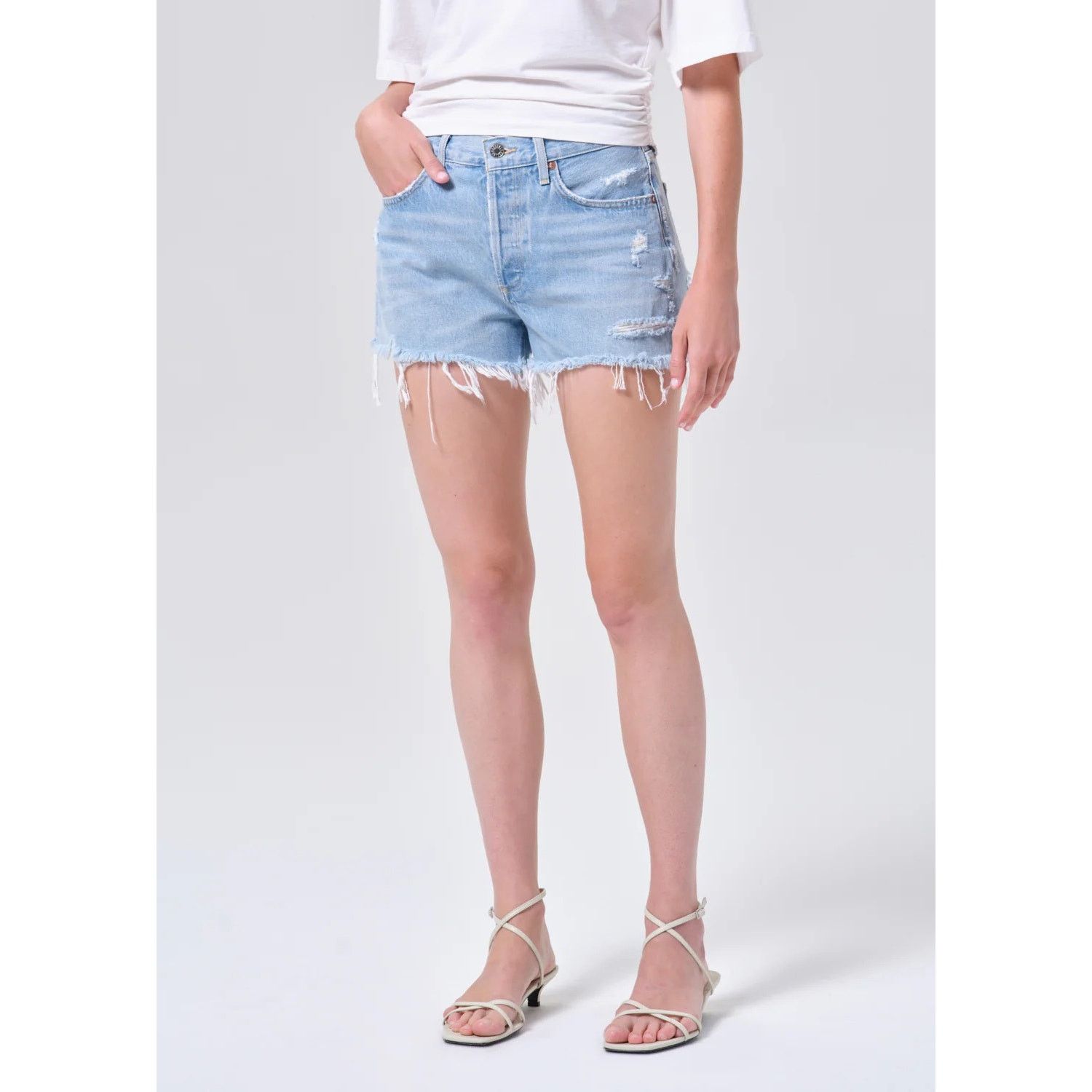 Agolde Agolde Parker Vintage Cut Off Denim Shorts Blue Womens 27 Size 27" / US 4 / IT 40 - 1 Thumbnail