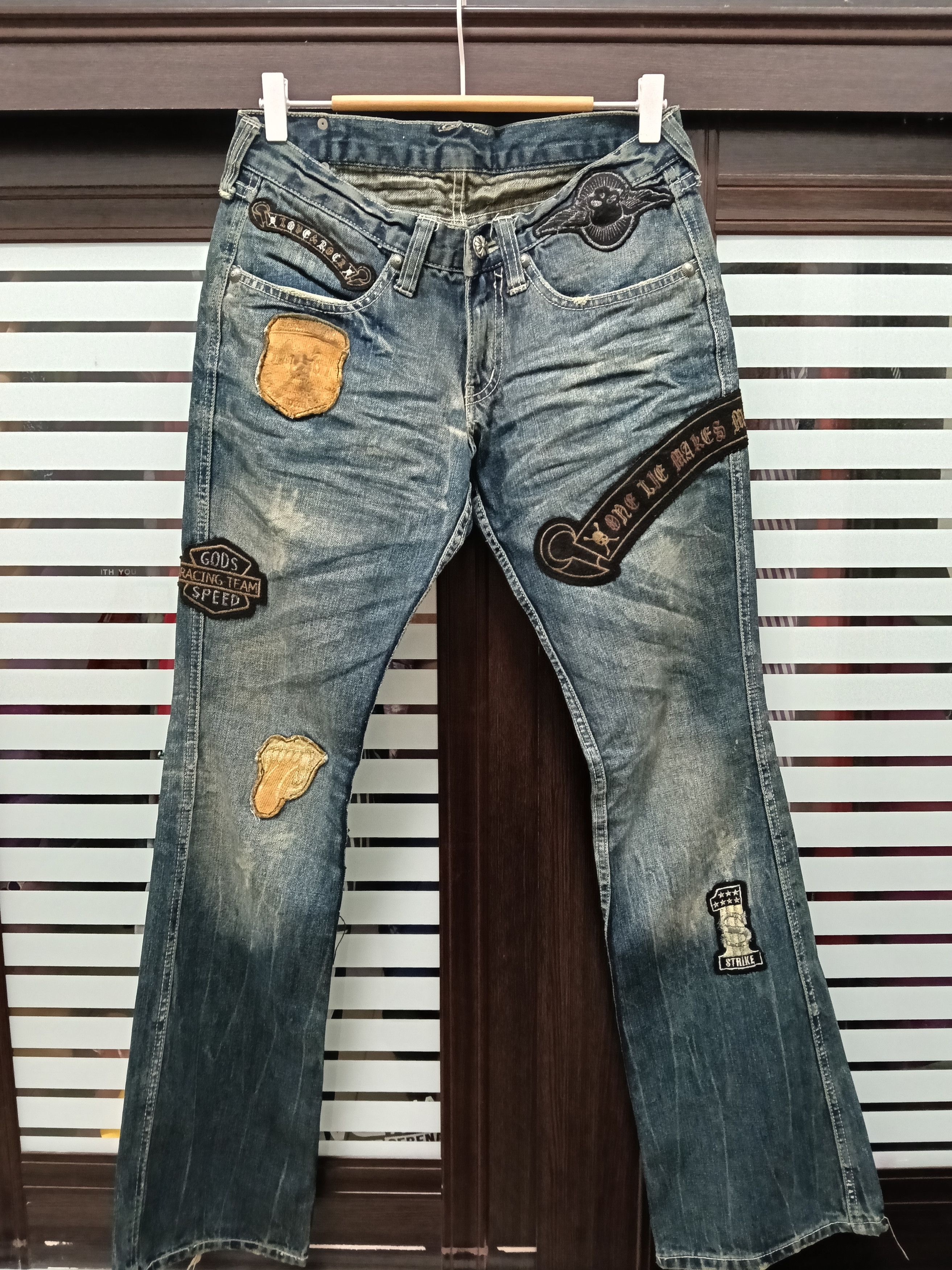 Le Grande Bleu (L.G.B.) 💥Flared Bootcut Trim.Co.Ltd Rock & Love Japanese Denim💥 Size US 29 - 1 Thumbnail