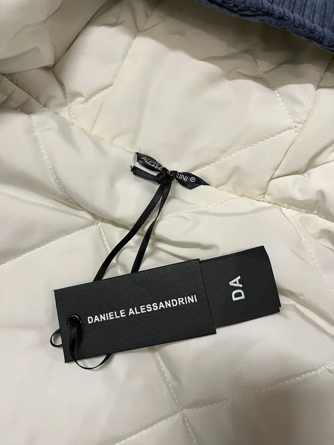 Daniele Alessandrini 2000s Daniele Alessandrini Blue & Cream Velvet Hooded Jacket Size US L / EU 52-54 / 3 - 10 Thumbnail