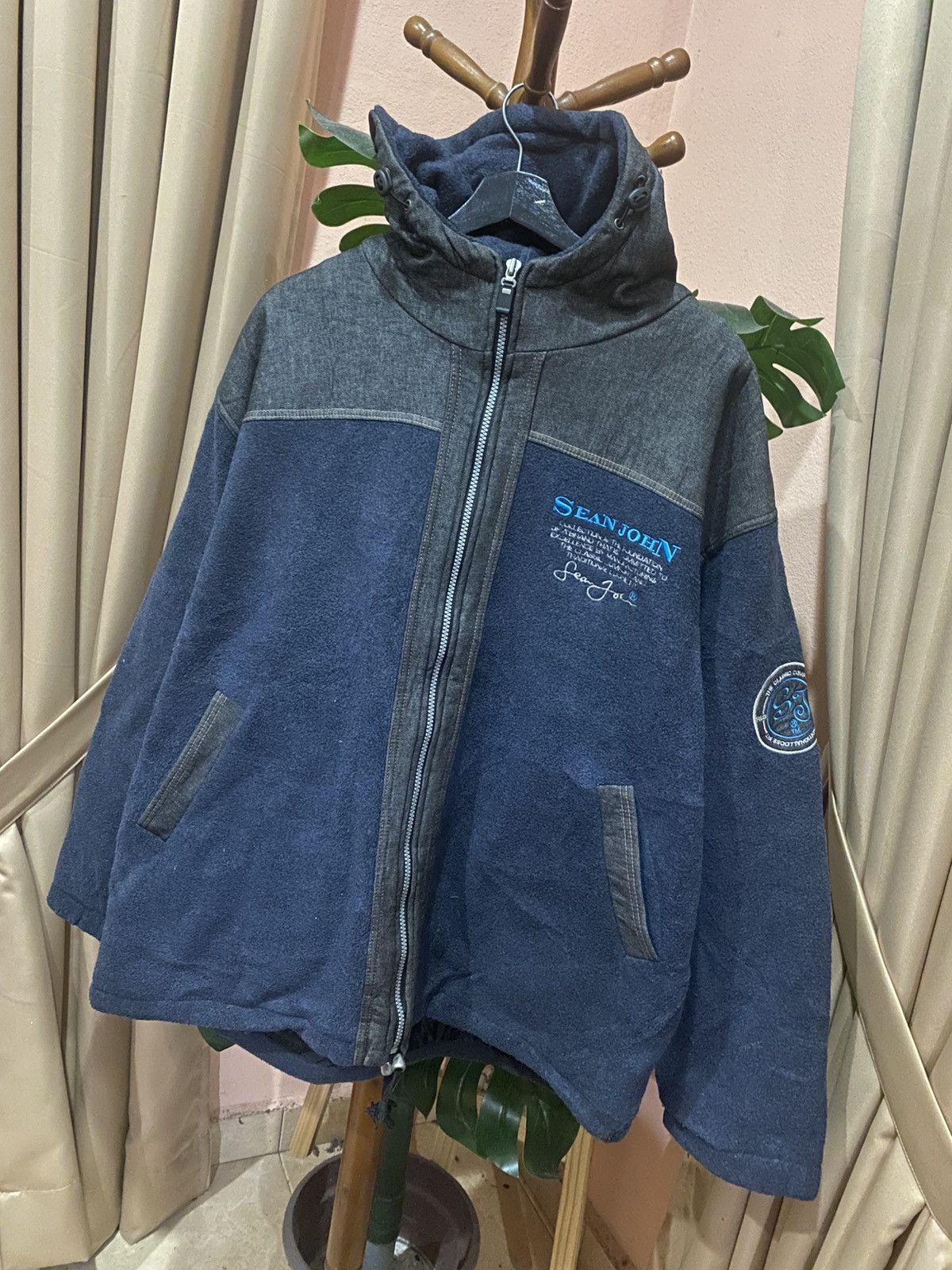 Sean John Vintage Sean John Hooded Fleece Jacket Made in Korea Size US XL / EU 56 / 4 - 3 Thumbnail