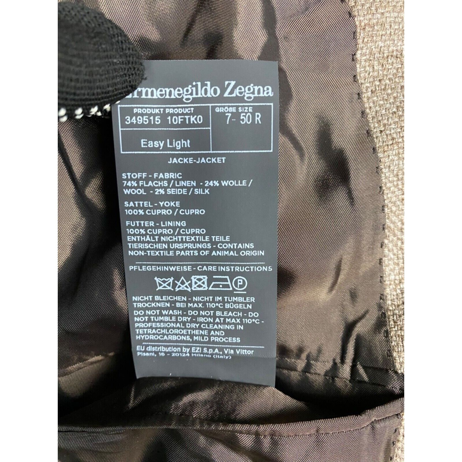 Ermenegildo Zegna MINT! Zegna RECENT Men's Brown Linen Wool Silk Blazer Sportc Size 50R - 11 Thumbnail