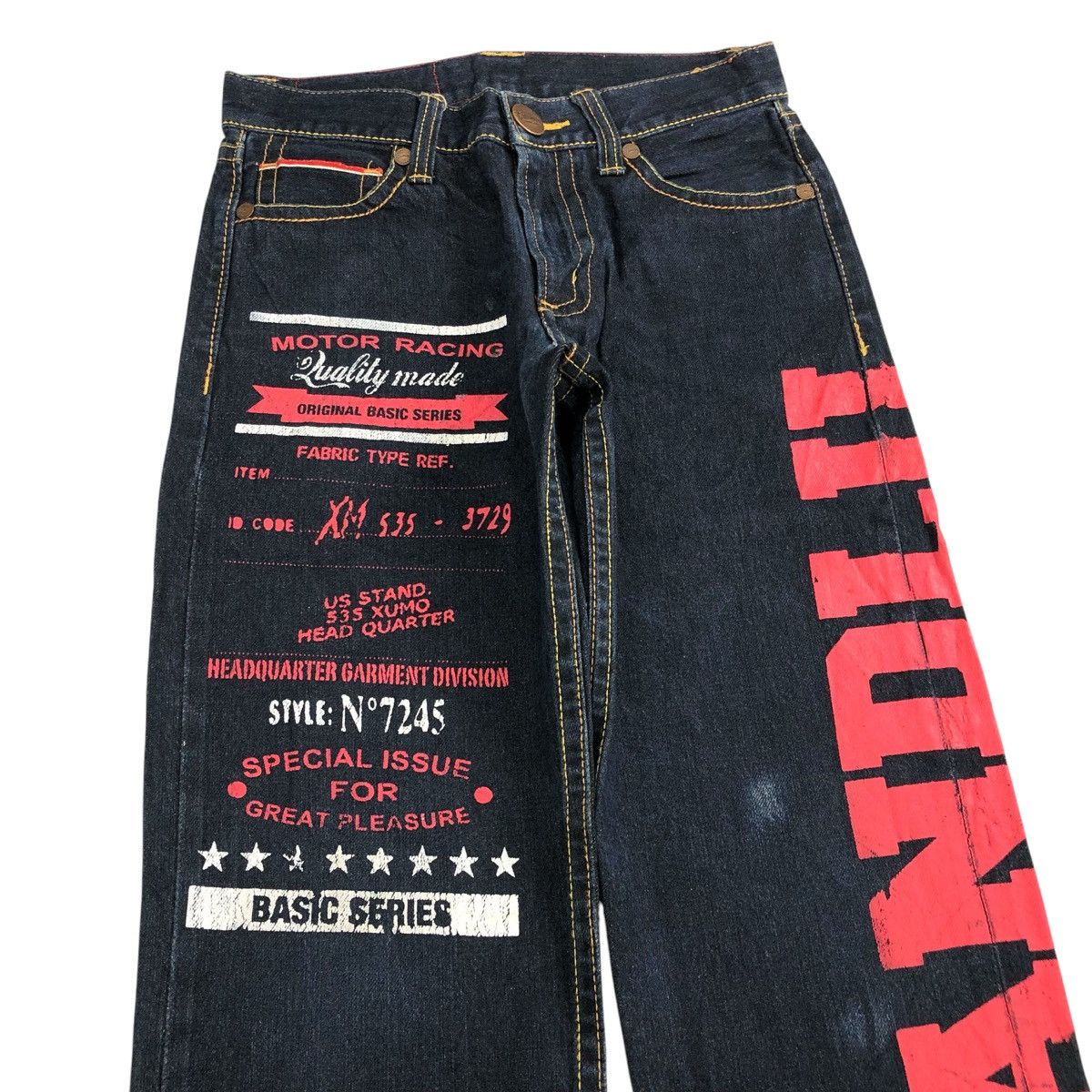 Hysteric Glamour Vintage CoandLu Japan Evisu Style Printed Selvedge Jeans Y2K Size US 27 - 3 Thumbnail