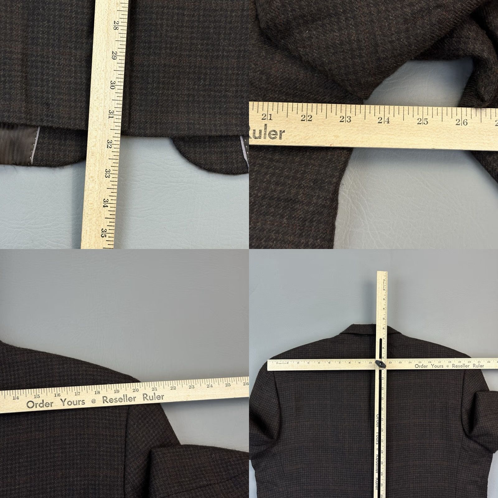 Vintage Alan Flusser Sport Coat Mens 44R Brown Plaid Wool Cashmere Blazer Jacket Casual Size 44R - 10 Thumbnail