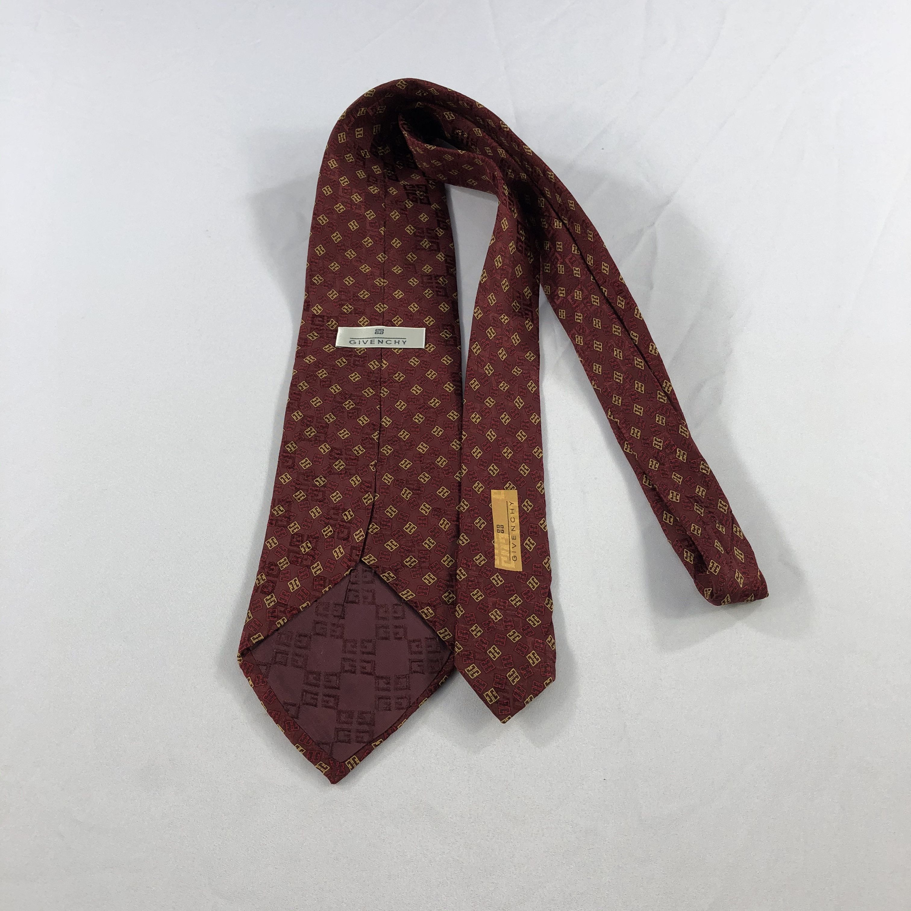 Givenchy Givenchy Monogram Silk Neck Ties T79 Size ONE SIZE - 2 Thumbnail