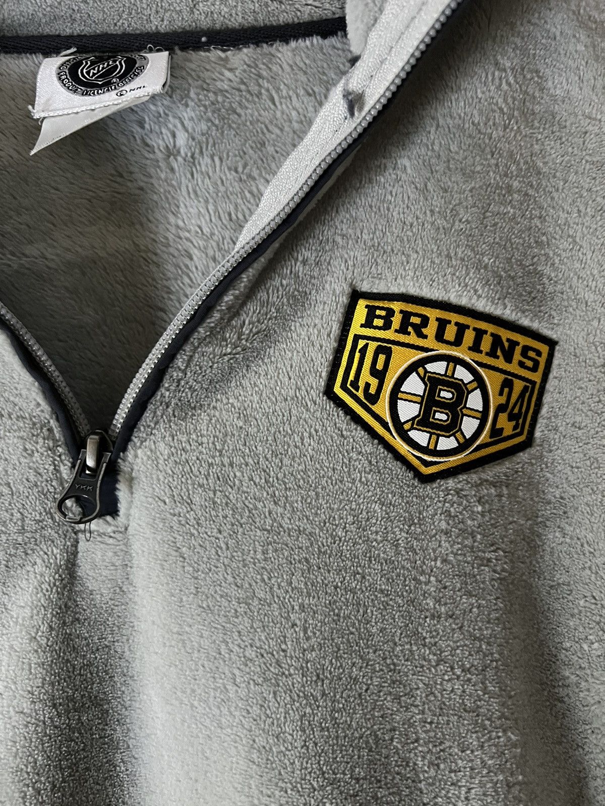 NHL NHL Boston Bruins Womens Micro Plush Fleece 1/4 Zip Pullover Size L / US 10 / IT 46 - 2 Thumbnail