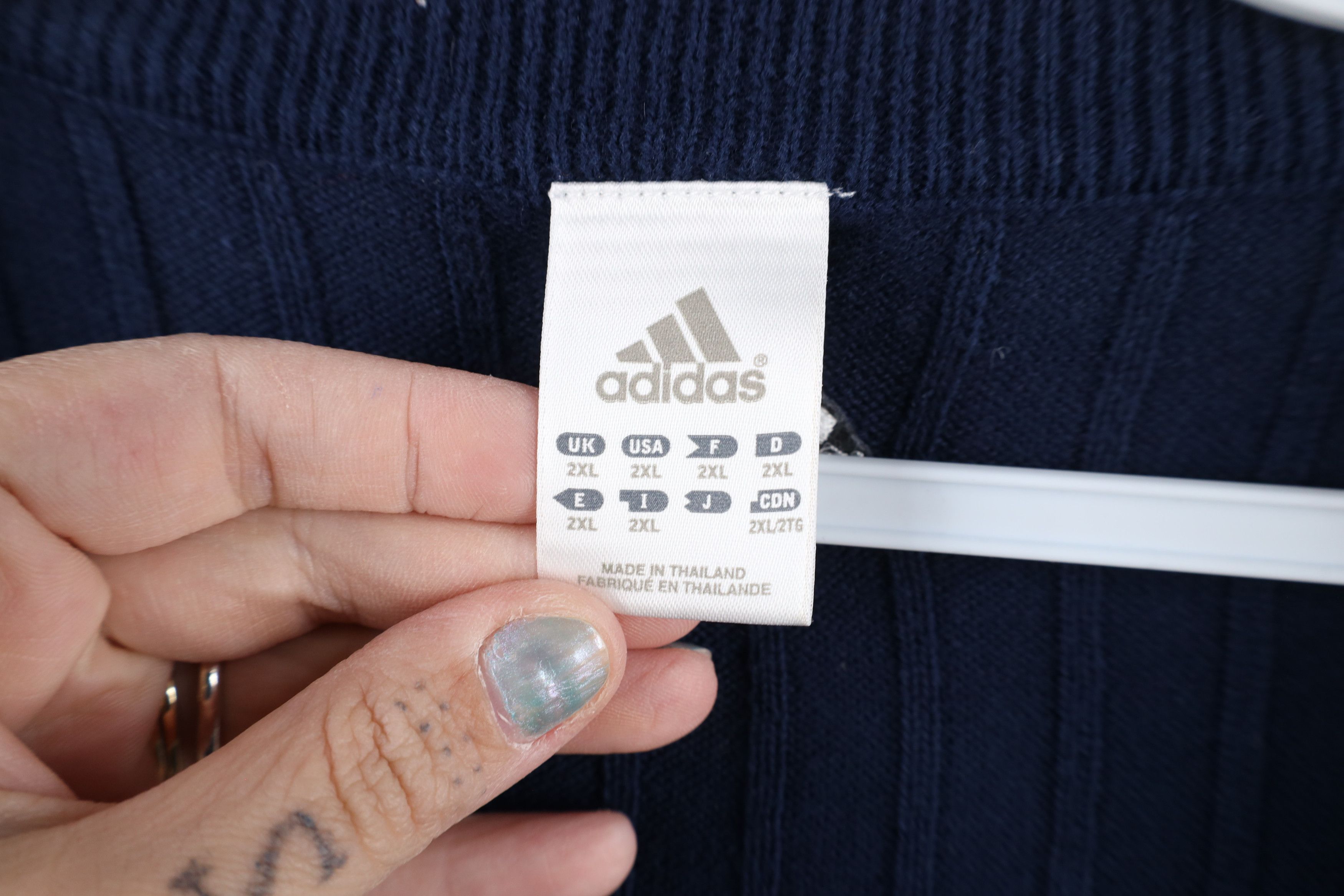Adidas Vintage Adidas Out Cotton Ribbed Knit Sweater Vest Blue Size US XXL / EU 58 / 5 - 7 Thumbnail