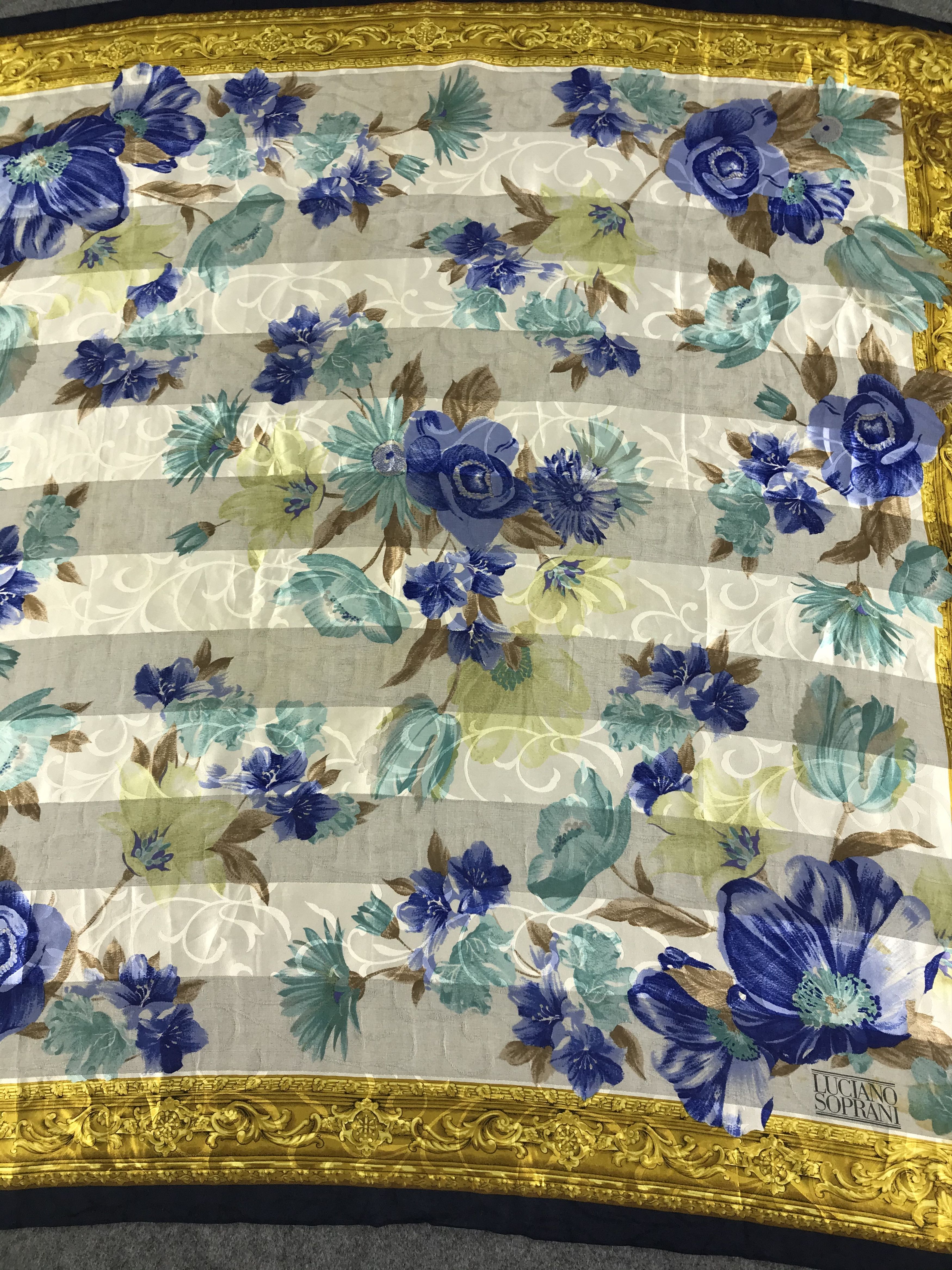 Vintage Luciano Soprani Silk Scarf Baroque M06 Size ONE SIZE - 5 Thumbnail