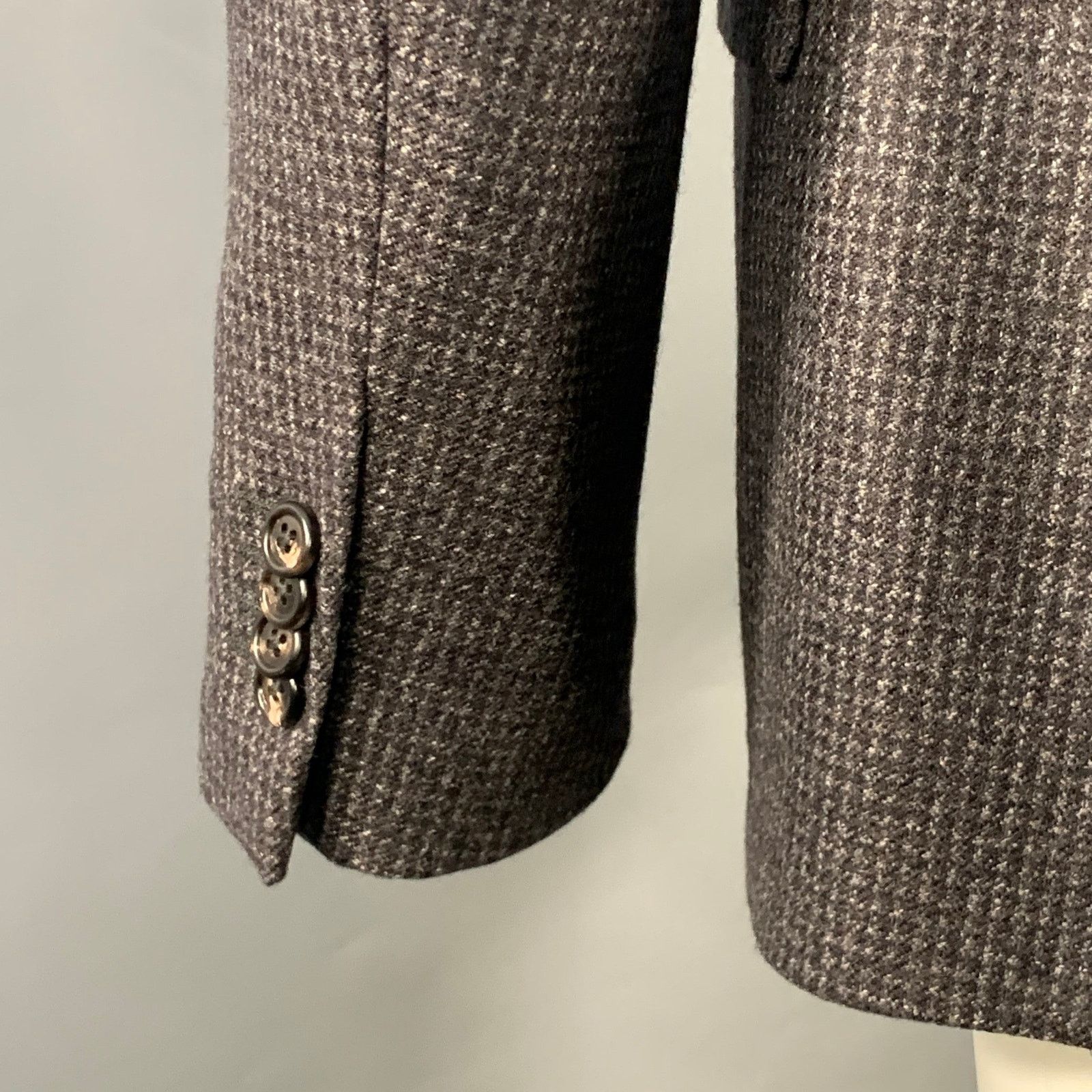 Other LUIGI BIANCHI Grey Charcoal Checkered Notch Lapel Sport Coat Size 40R - 6 Thumbnail