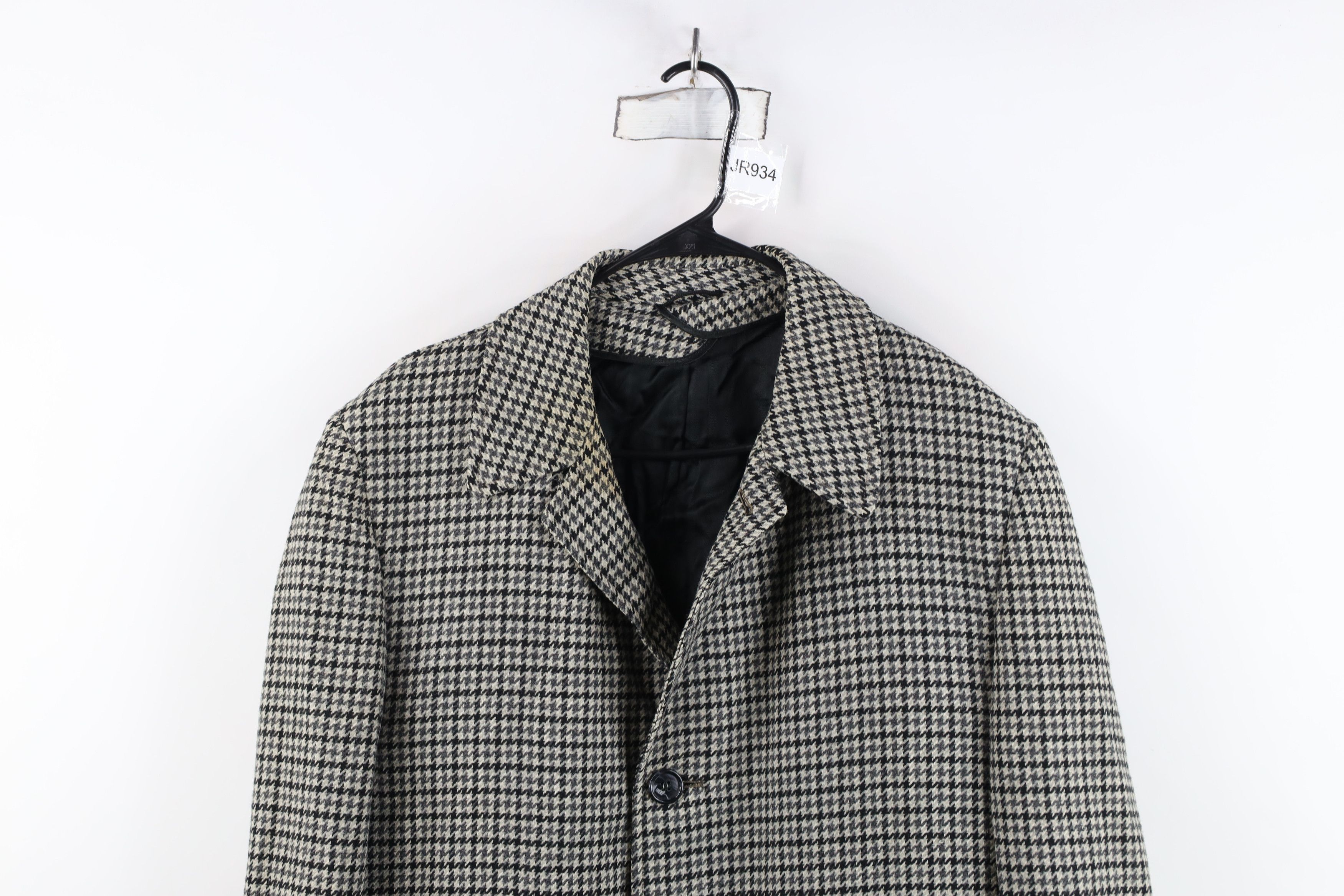 Vintage Vintage 50s Rockabilly Wool Houndstooth Overcoat Jacket USA Size US XL / EU 56 / 4 - 2 Thumbnail