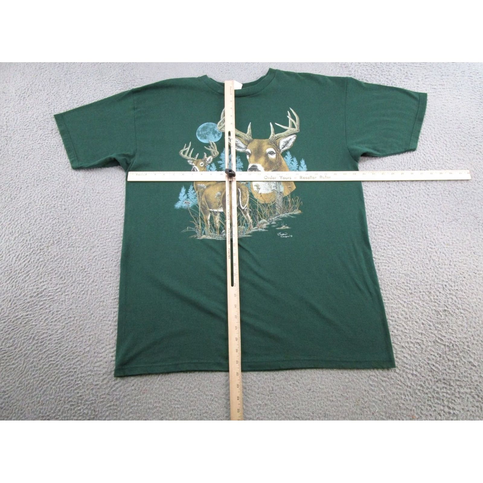 Endless Vintage Endless 2XL T-Shirt Men Graphic Print Crew Neck 90s Deer Buck Green Cotton Short Sleeve Shirt Size US XXL / EU 58 / 5 - 5 Thumbnail