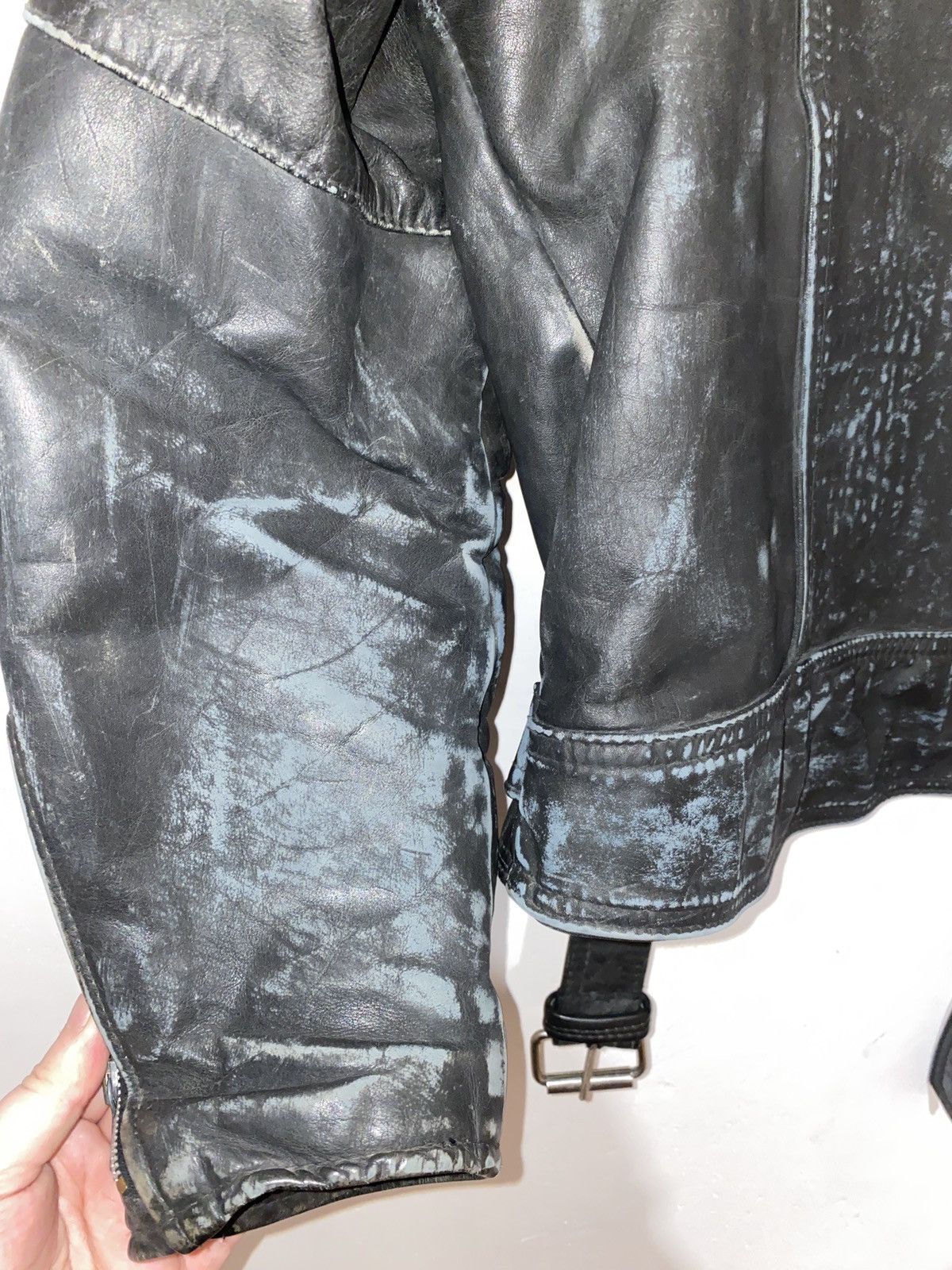 Vintage Rare Vintage True Punk Distressed Leather Biker Jacket Size US L / EU 52-54 / 3 - 11 Thumbnail