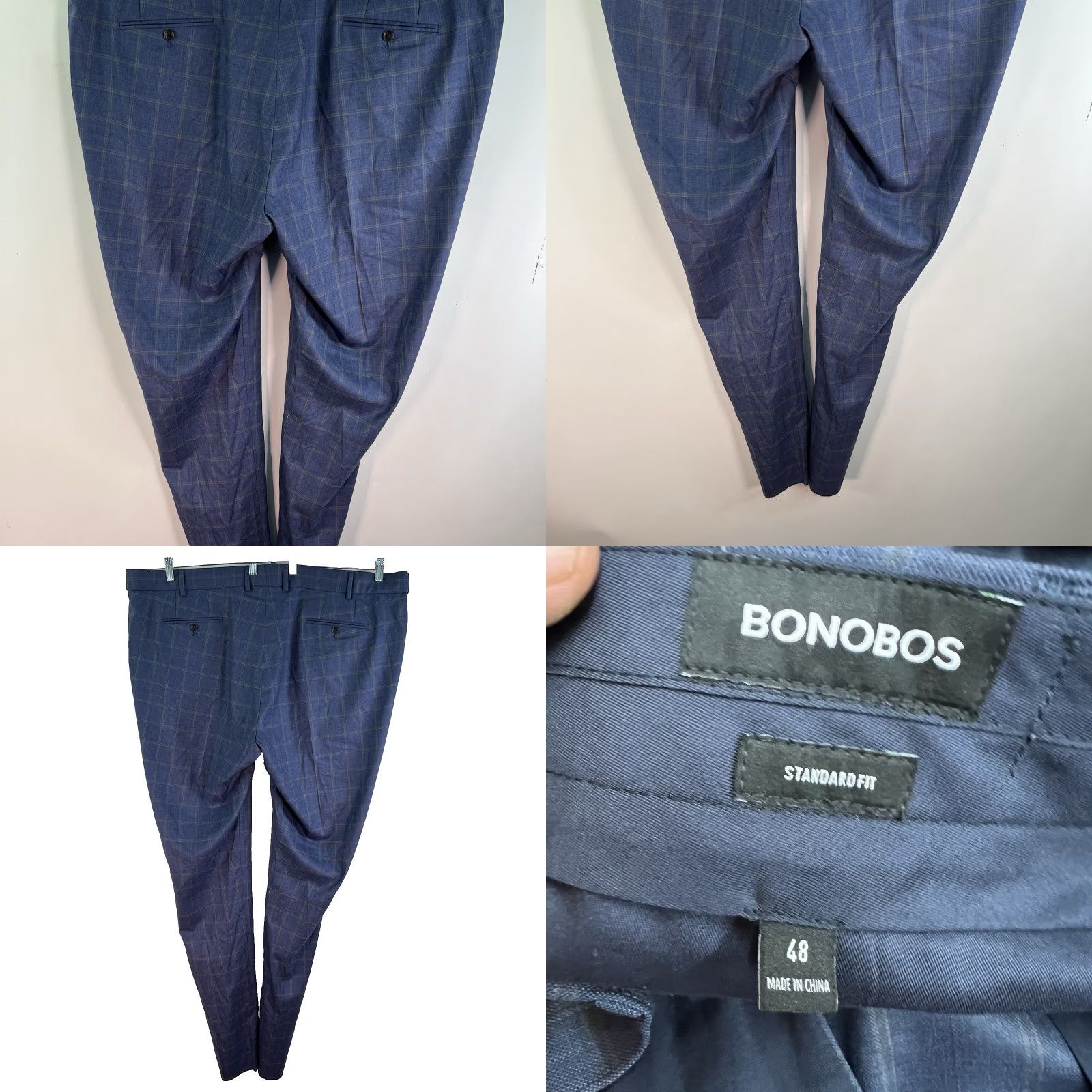 Bonobos VINTAGE Bonobos Dress Pants Mens 48 Wool Blend Check City Formal Straight Fall Winter Size US 32 / EU 48 - 8 Thumbnail
