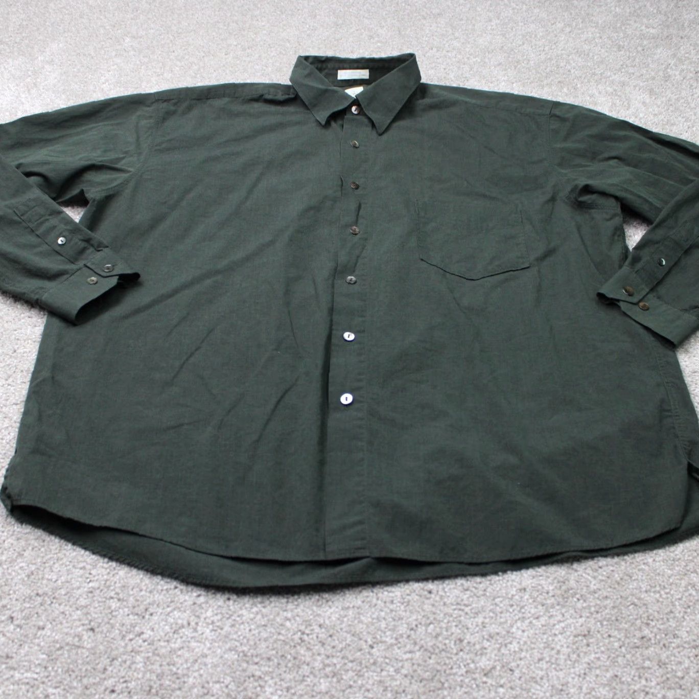 Vintage Burma Bibas Shirt Mens XL Green 100% Cotton Long Sleeve Button Down Size US XL / EU 56 / 4 - 3 Thumbnail