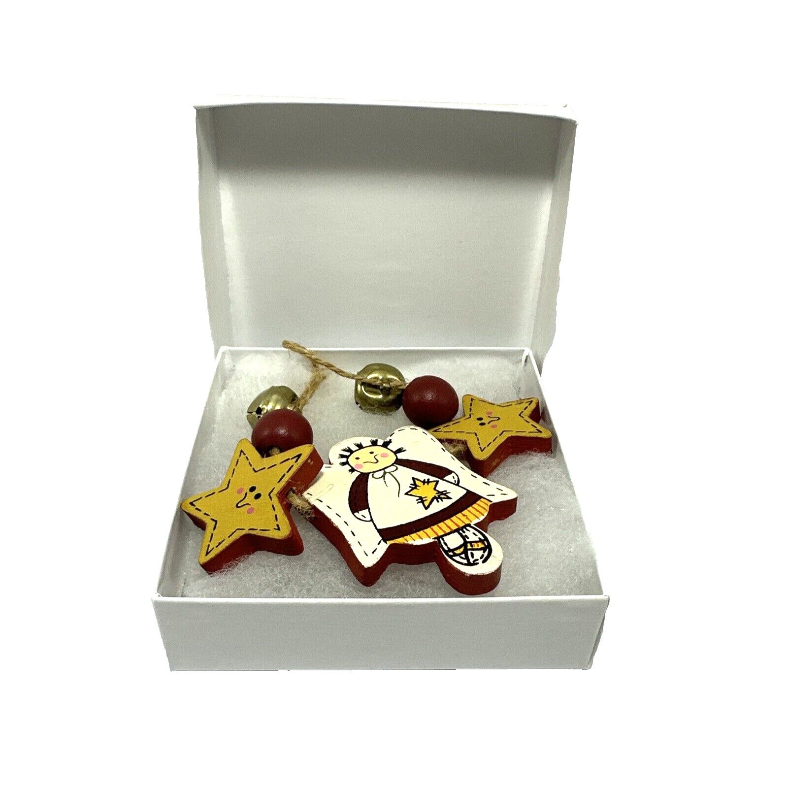 Other Angel Stars Bells Painted Wood Beads Holiday Necklace 22" Size ONE SIZE - 2 Thumbnail