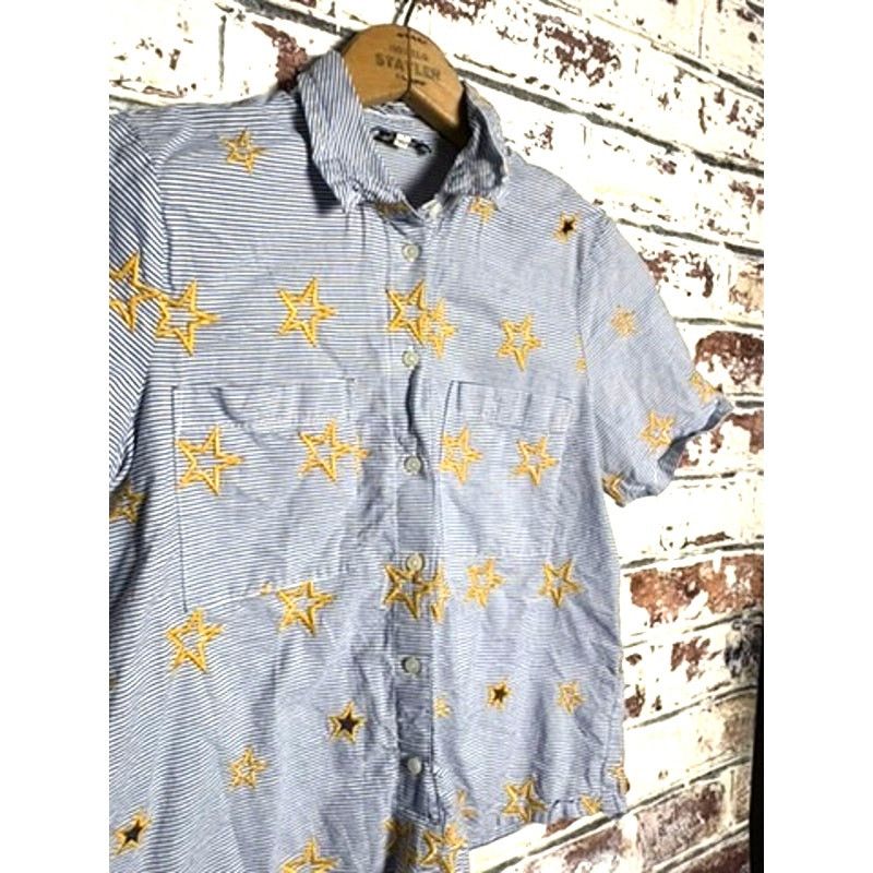 Madewell Madewell Star Embroidered Striped Cotton Button Down Blouse Size S / US 4 / IT 40 - 6 Thumbnail