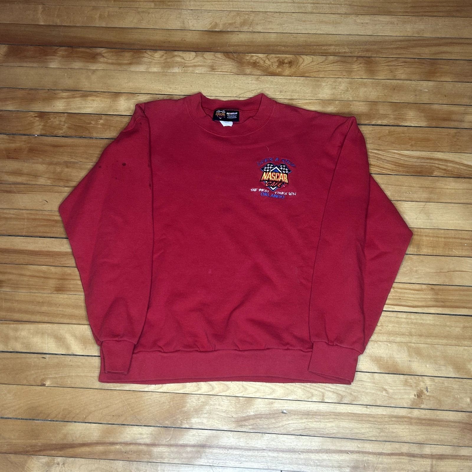 NASCAR Vintage Nascar Cafe Red Crewneck Size US M / EU 48-50 / 2 - 1 Thumbnail