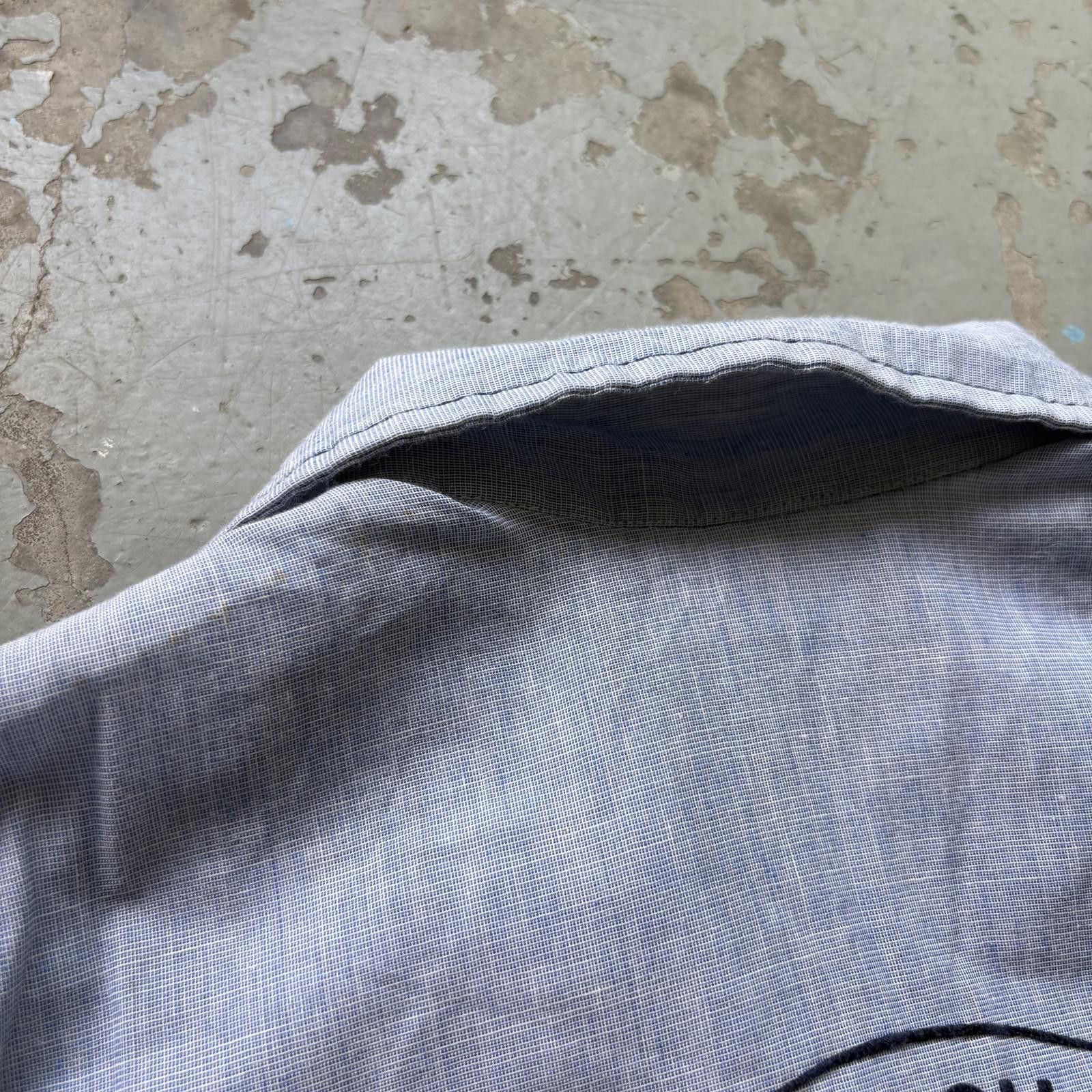 Vintage Vintage 70s King Louie Chambray Flock Aviation Bowling Shirt Size US L / EU 52-54 / 3 - 7 Thumbnail