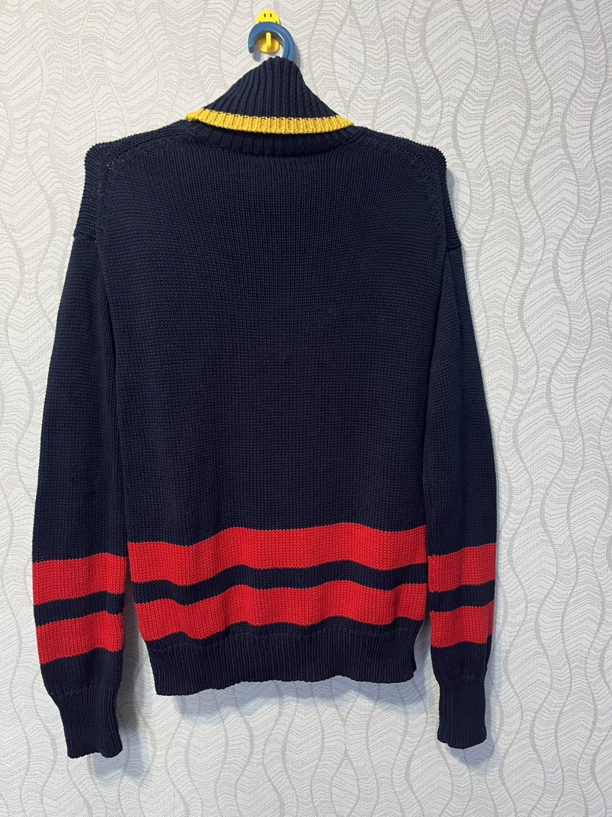 Polo Ralph Lauren Polo Ralph Lauren Dark Blue Striped Knit Pullover Sweater Size US M / EU 48-50 / 2 - 6 Thumbnail
