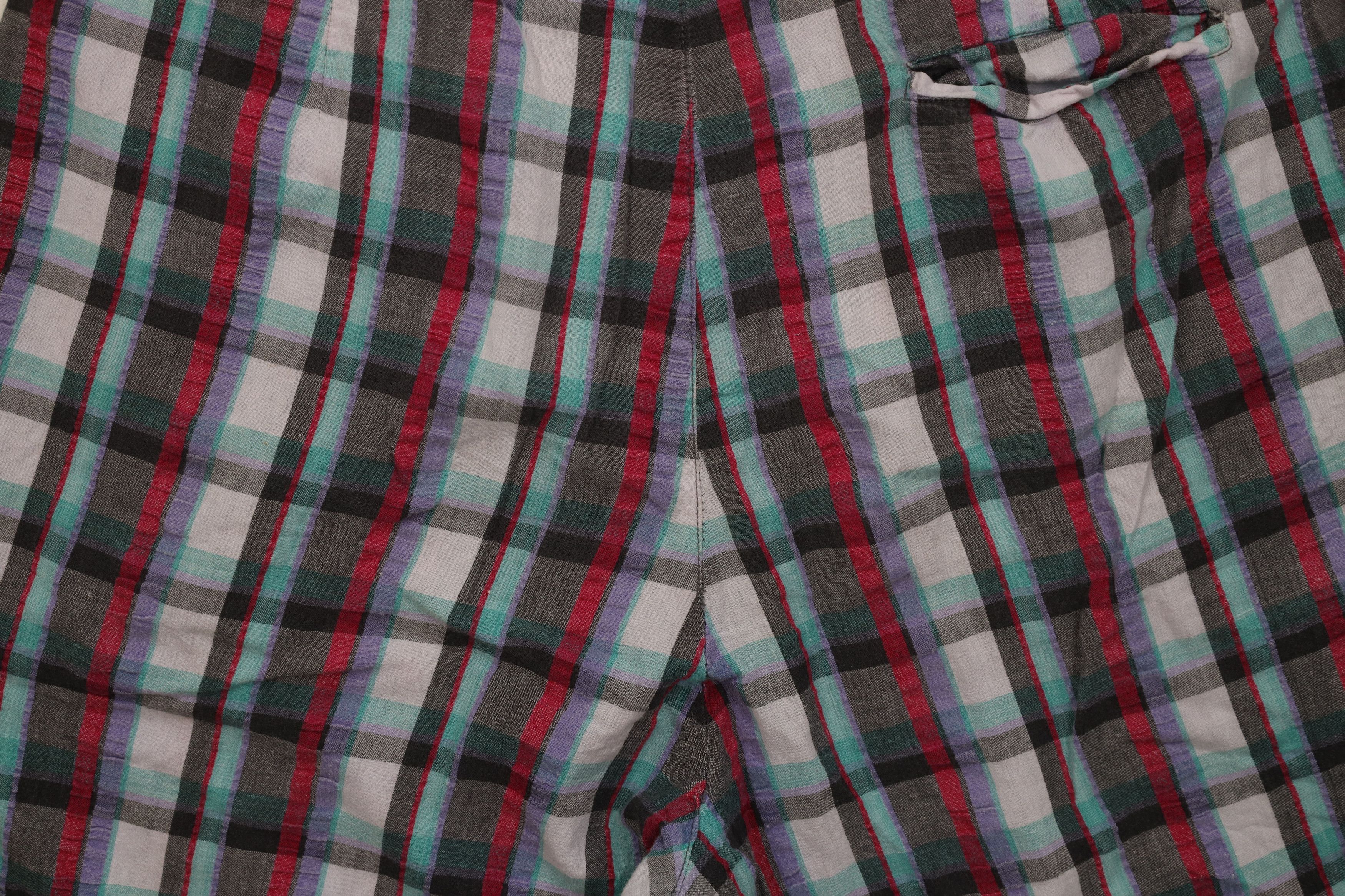 Vintage Vintage 90s IOU Madras Plaid Seersucker Chino Shorts Cotton Size US 30 / EU 46 - 12 Thumbnail