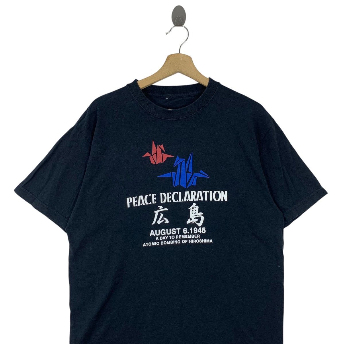 Vintage JAPAN TRADITIONAL Peace Declaration Hiroshima Tee Shirt Top Size M / US 6-8 / IT 42-44 - 2 Thumbnail