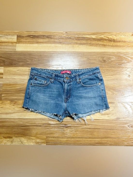 Levi's Vintage Clothing Vintage Levis 518 Superlow Stretch Cut Off Jean Shorts Size 31" - 1 Thumbnail
